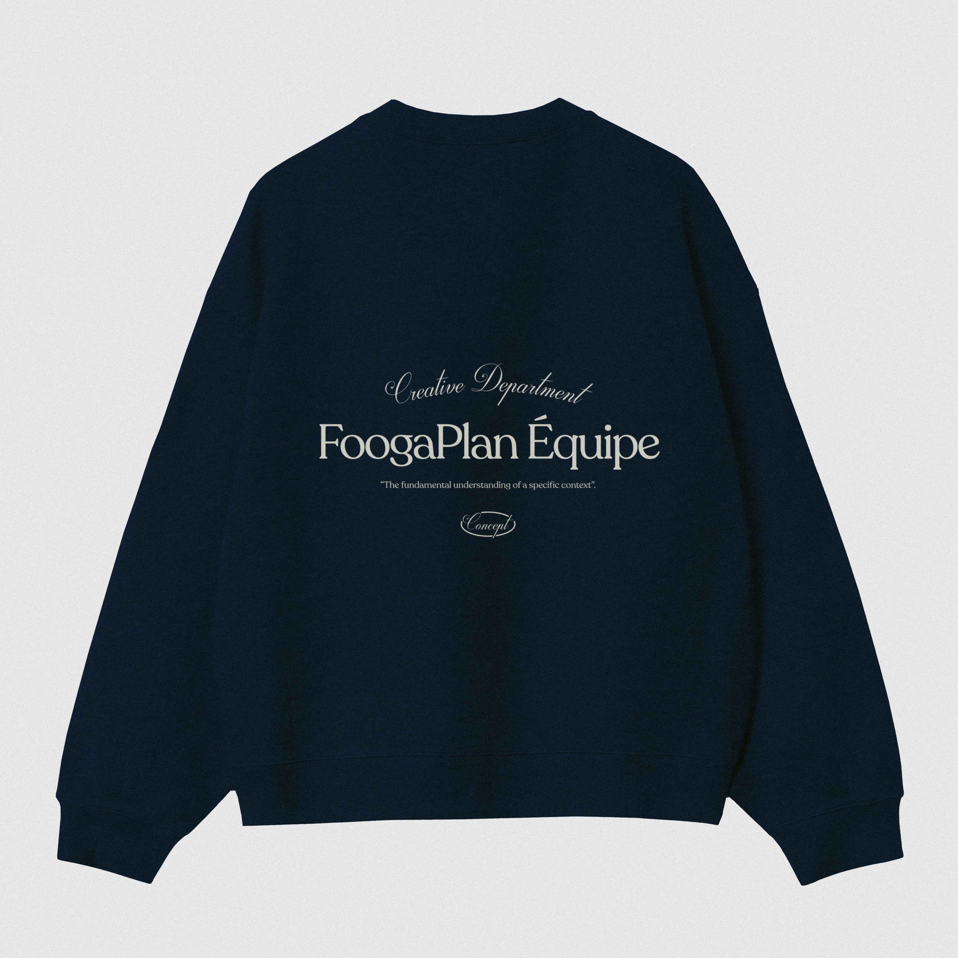 sudadera crewneck azul marino navy serigrafía algodón foogaplan unisex