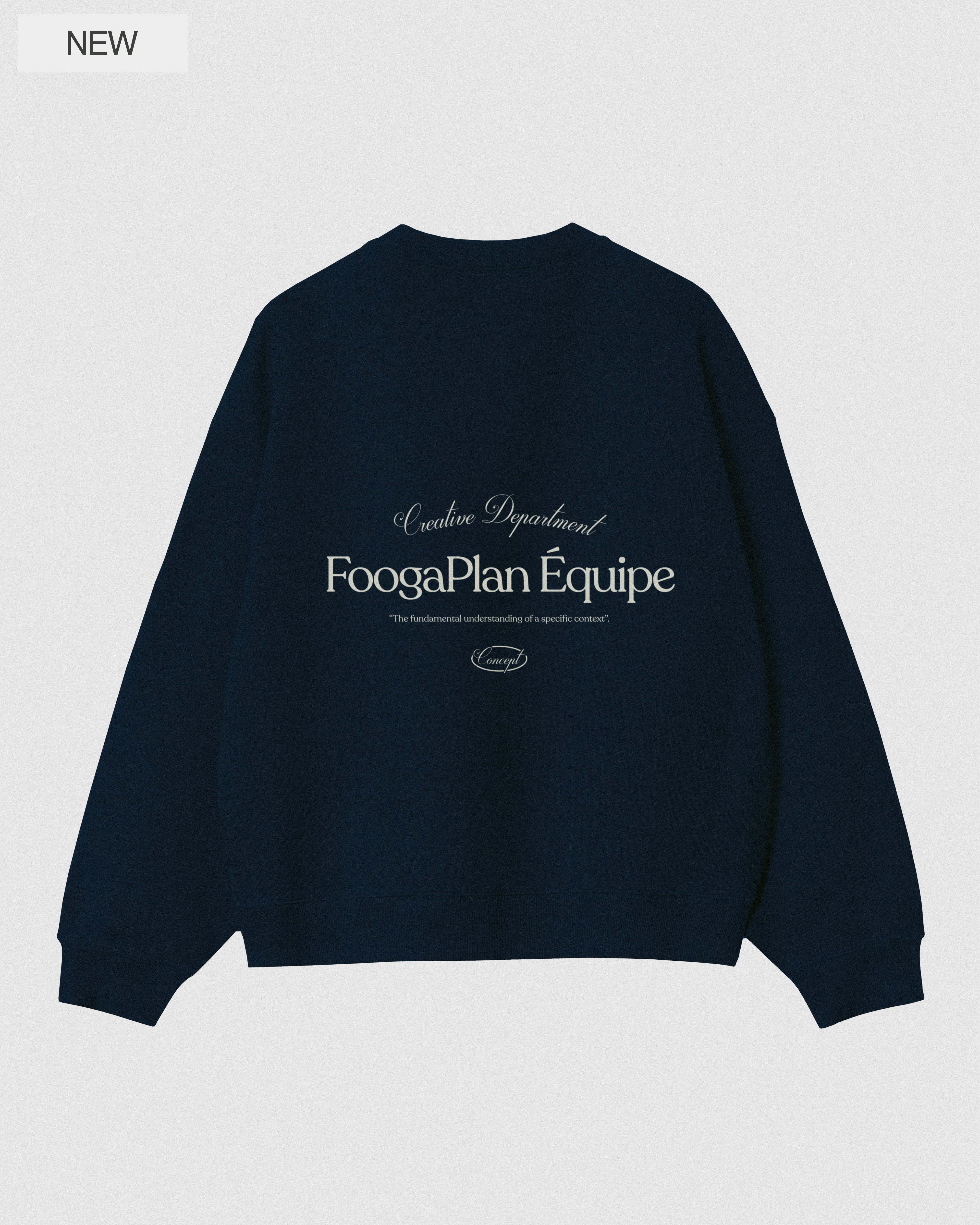 sudadera crewneck azul marino navy serigrafía algodón foogaplan unisex