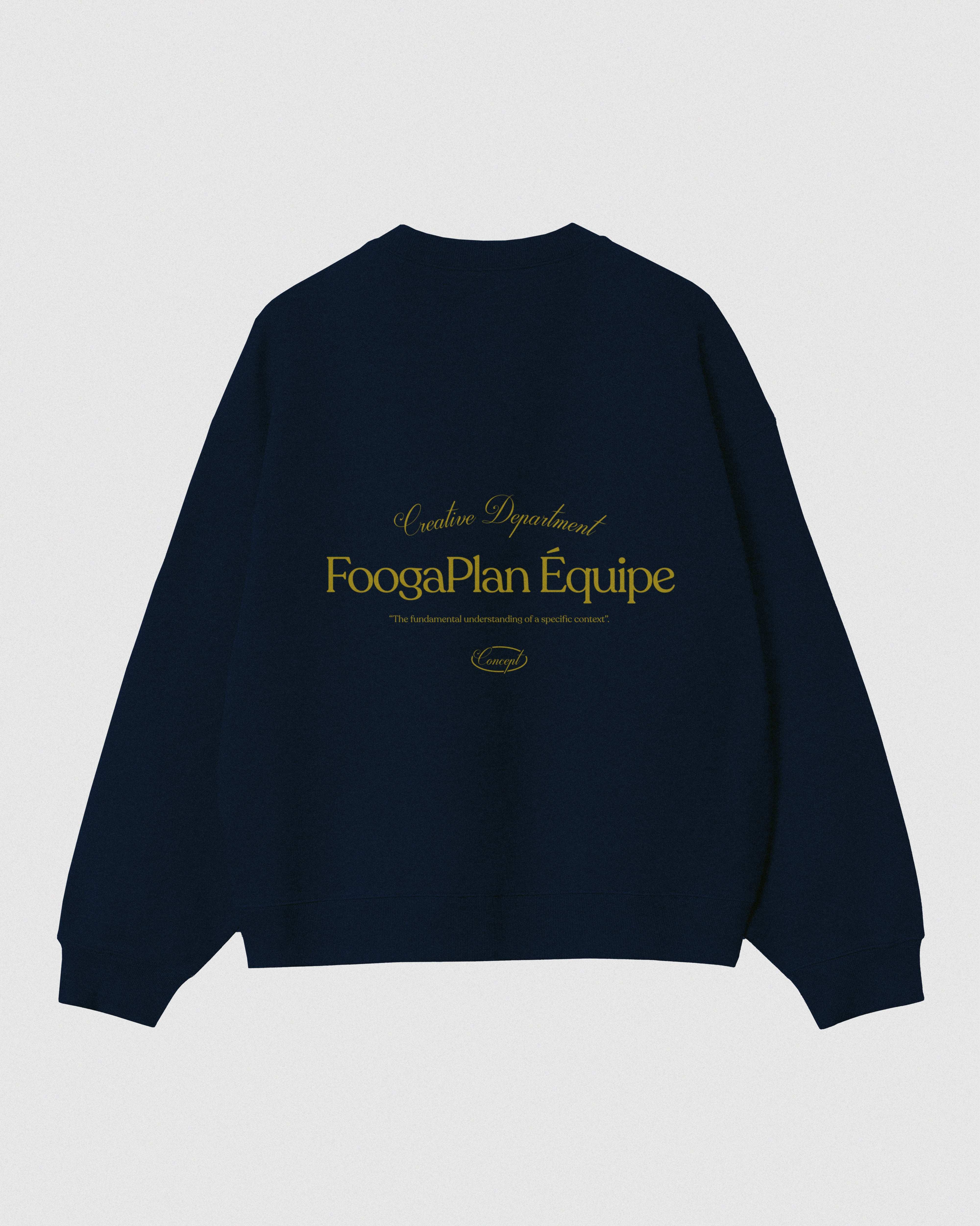 sudadera crewneck azul marino navy serigrafía algodón foogaplan unisex