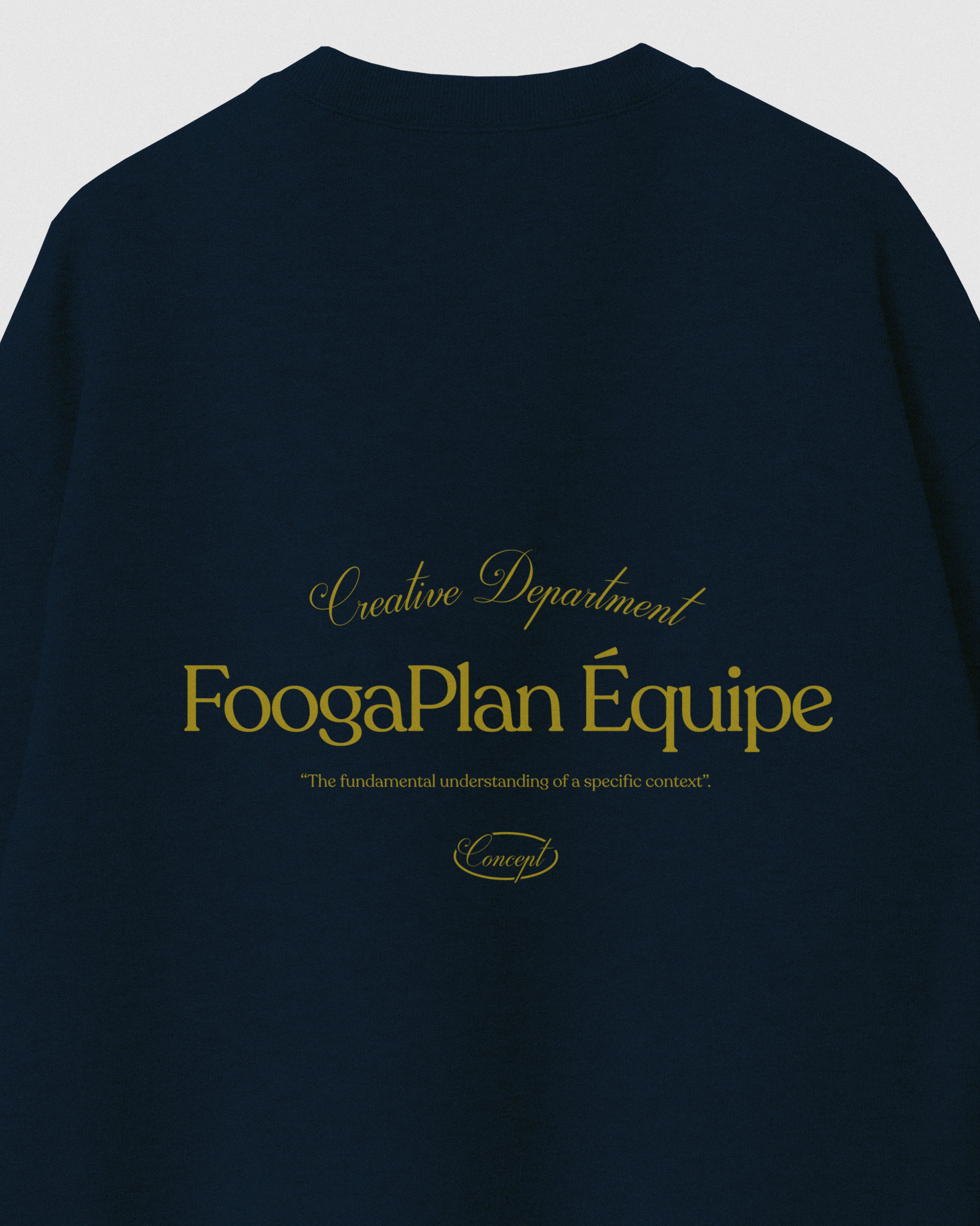 sudadera crewneck azul marino navy serigrafía algodón foogaplan unisex