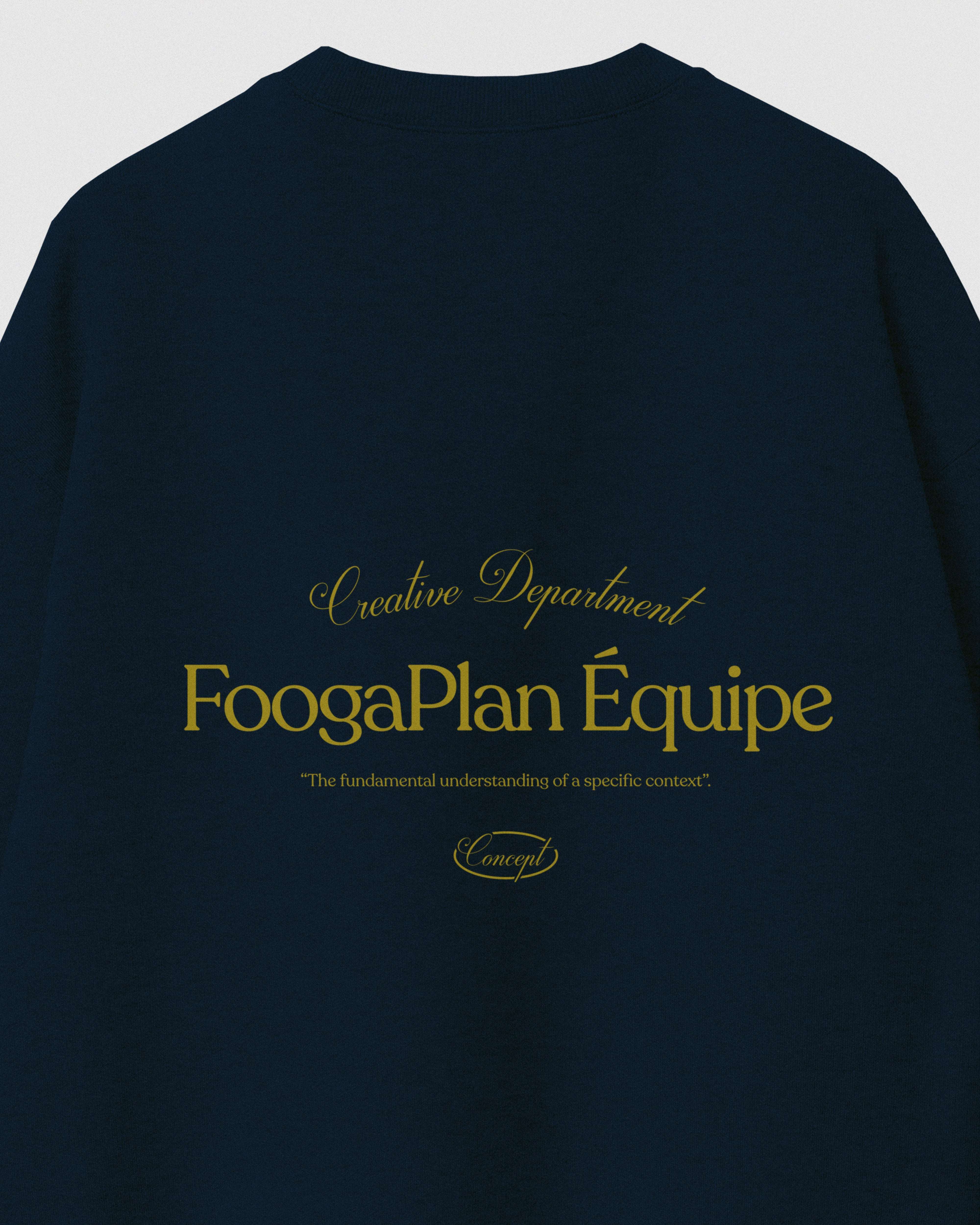 sudadera crewneck azul marino navy serigrafía algodón foogaplan unisex