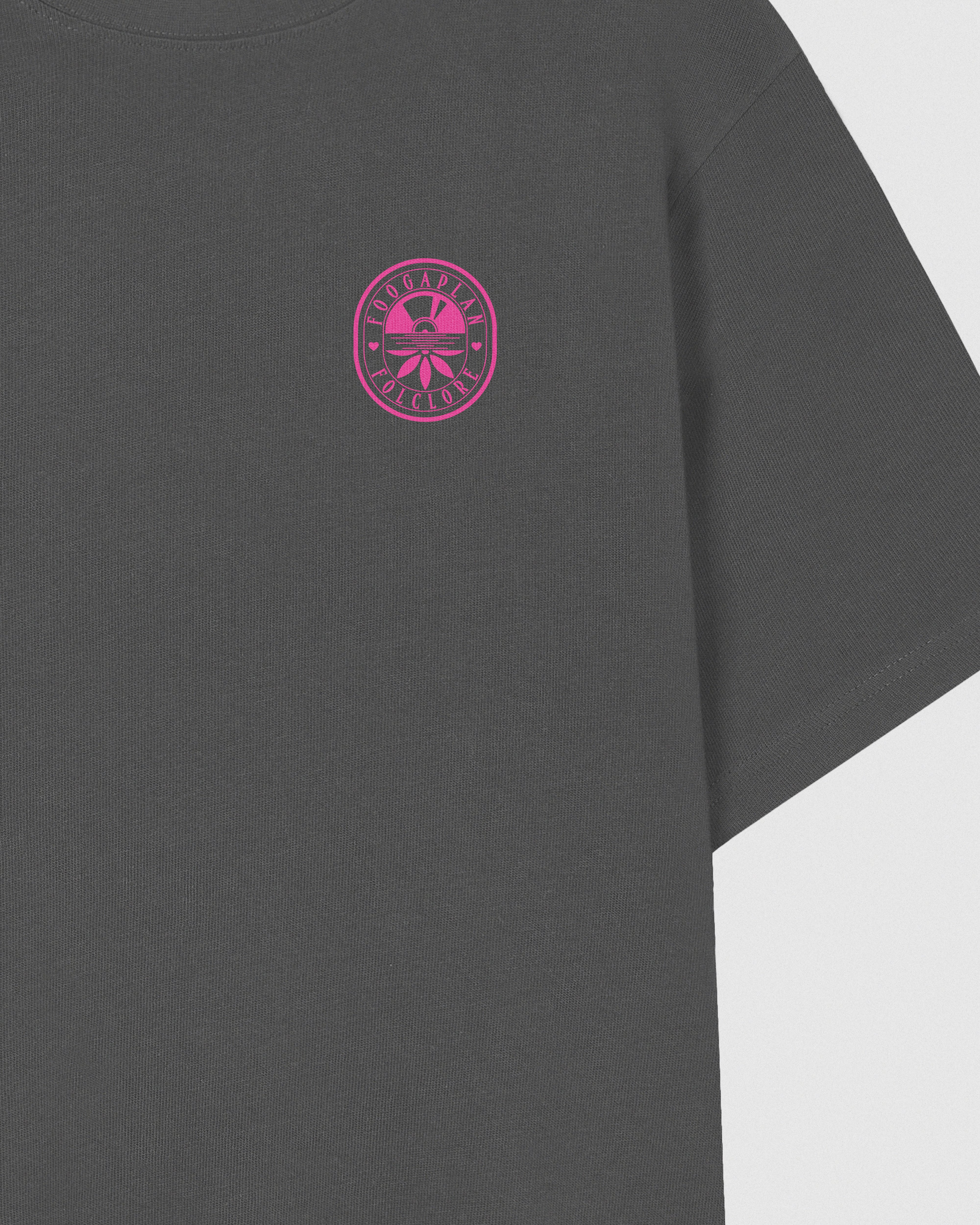 Camiseta manga corta relaxed fit FoogaPlan gris y rosa esto es un equipo 100% algodón
