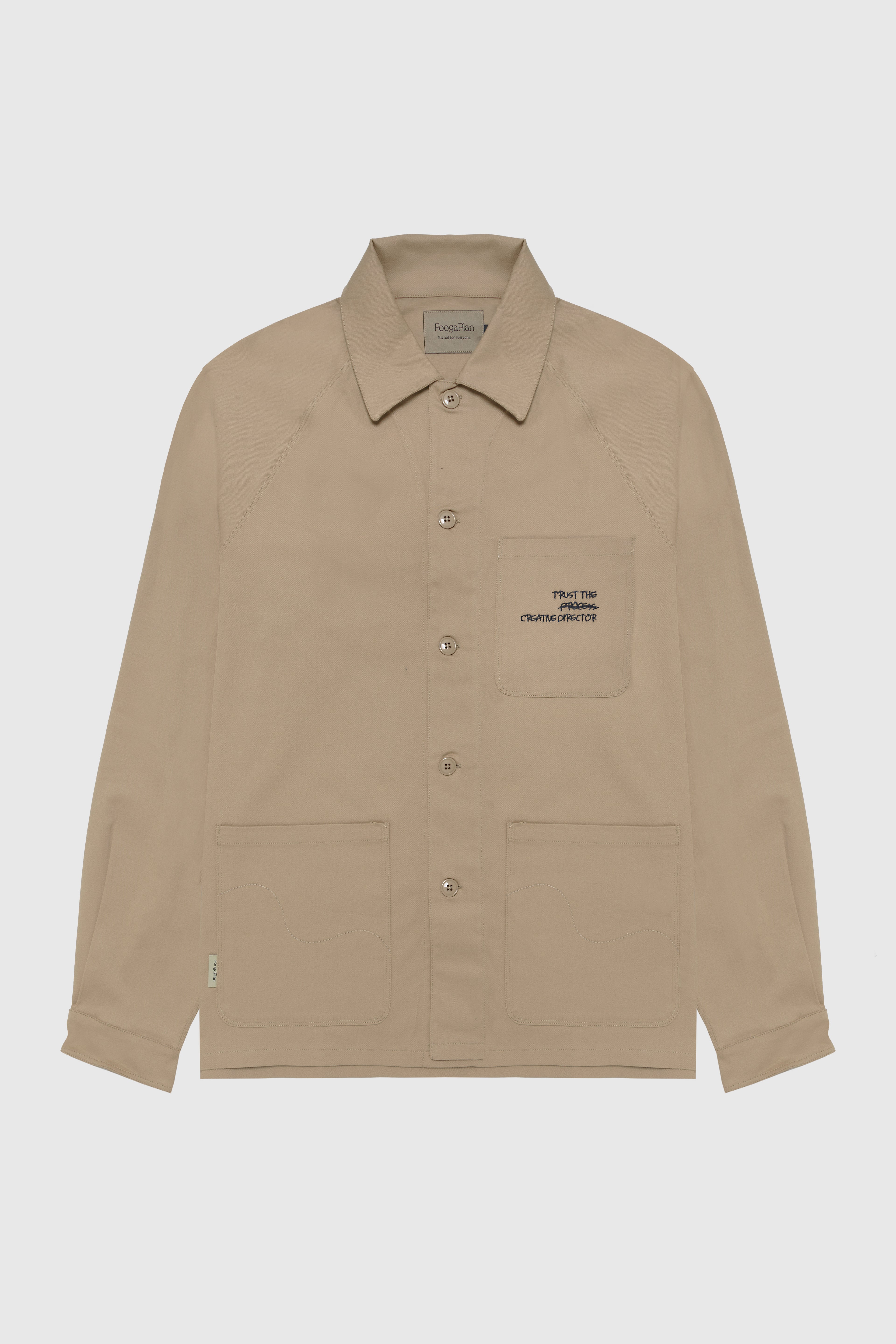 Camicia da carpentiere beige.