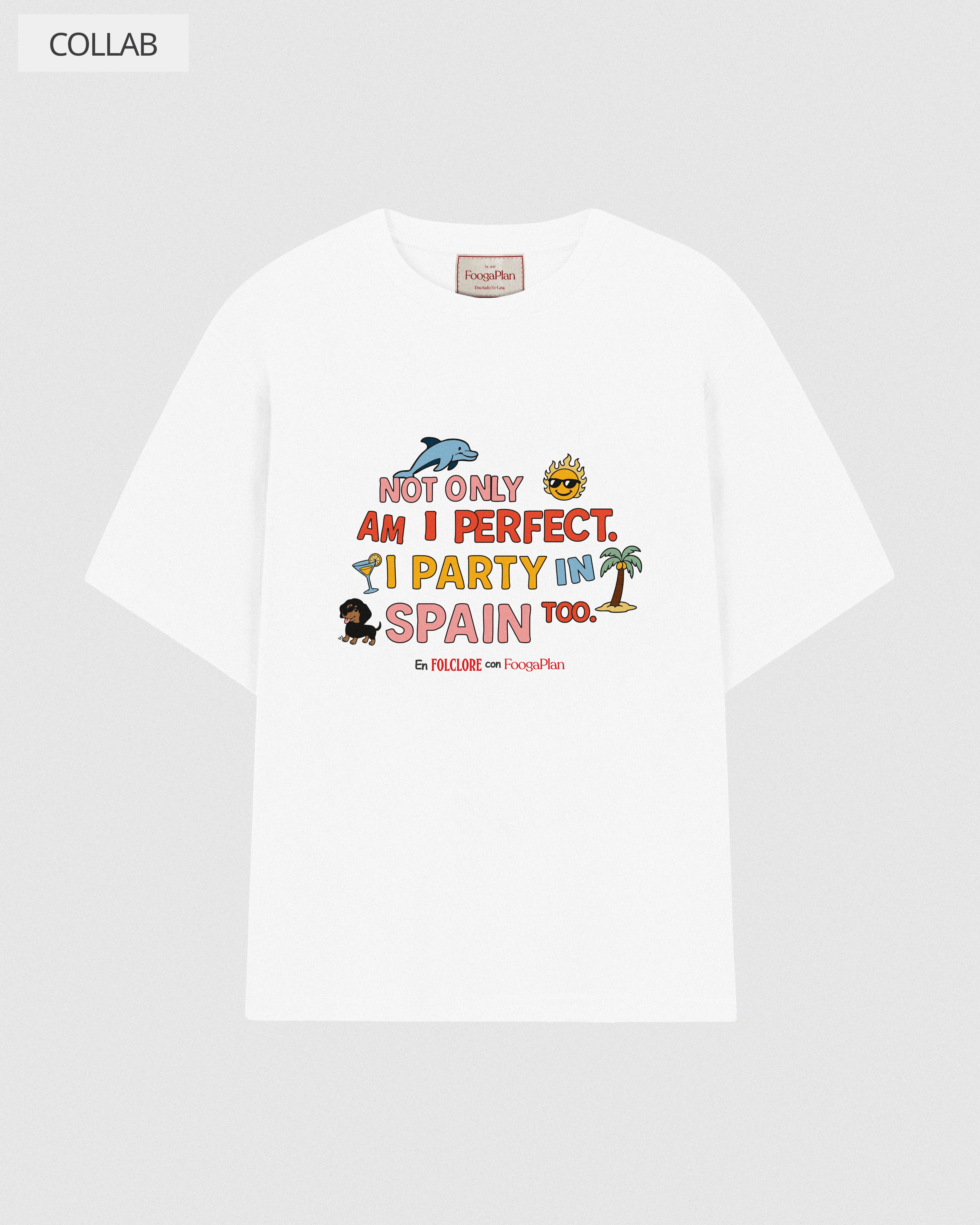 camiseta blanca foogaplan 100% algodon Typical Spanish relaxed fit