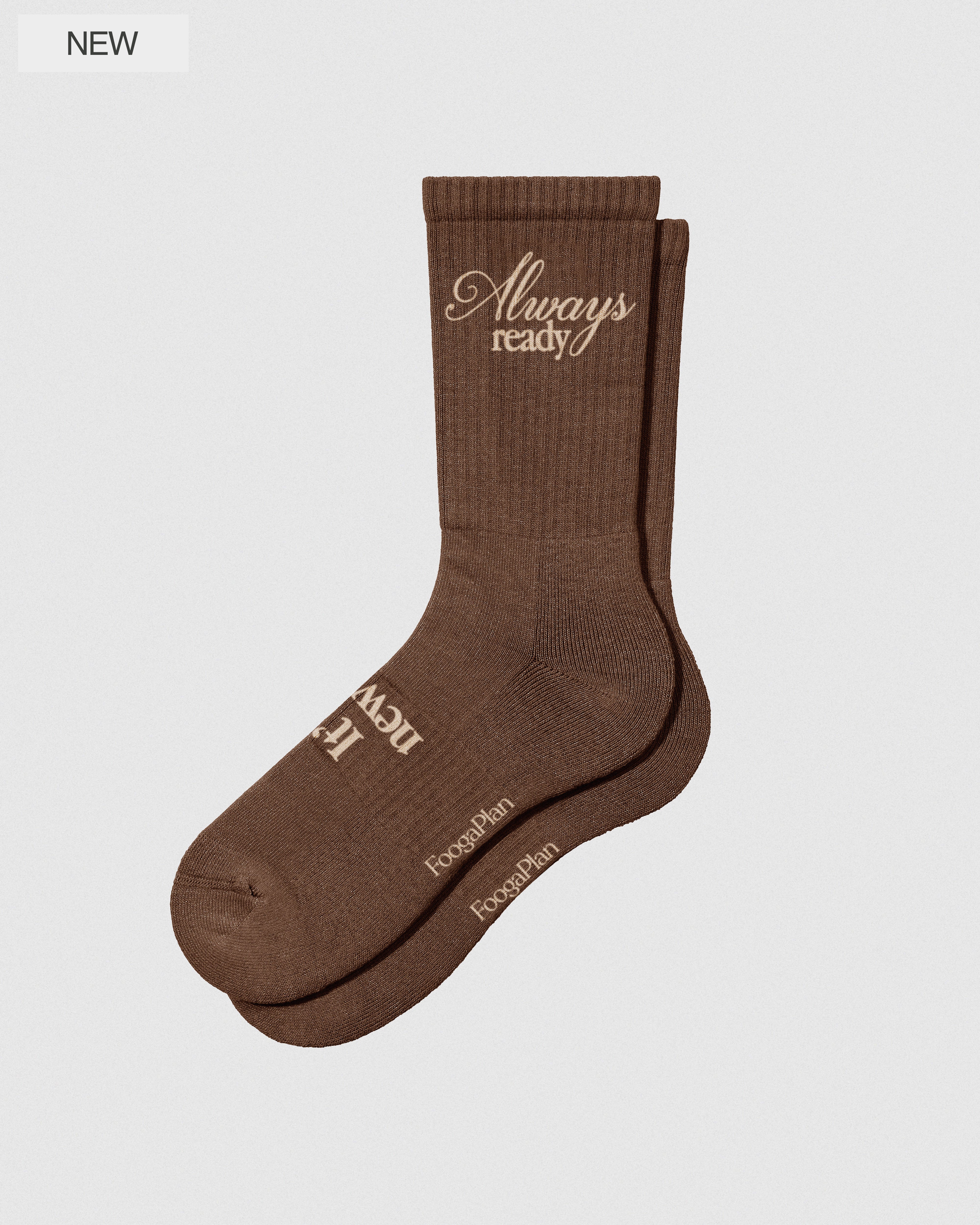 Calcetines Always Ready Brown de algodón orgánico fabricados en España - Vista detalle color marrón