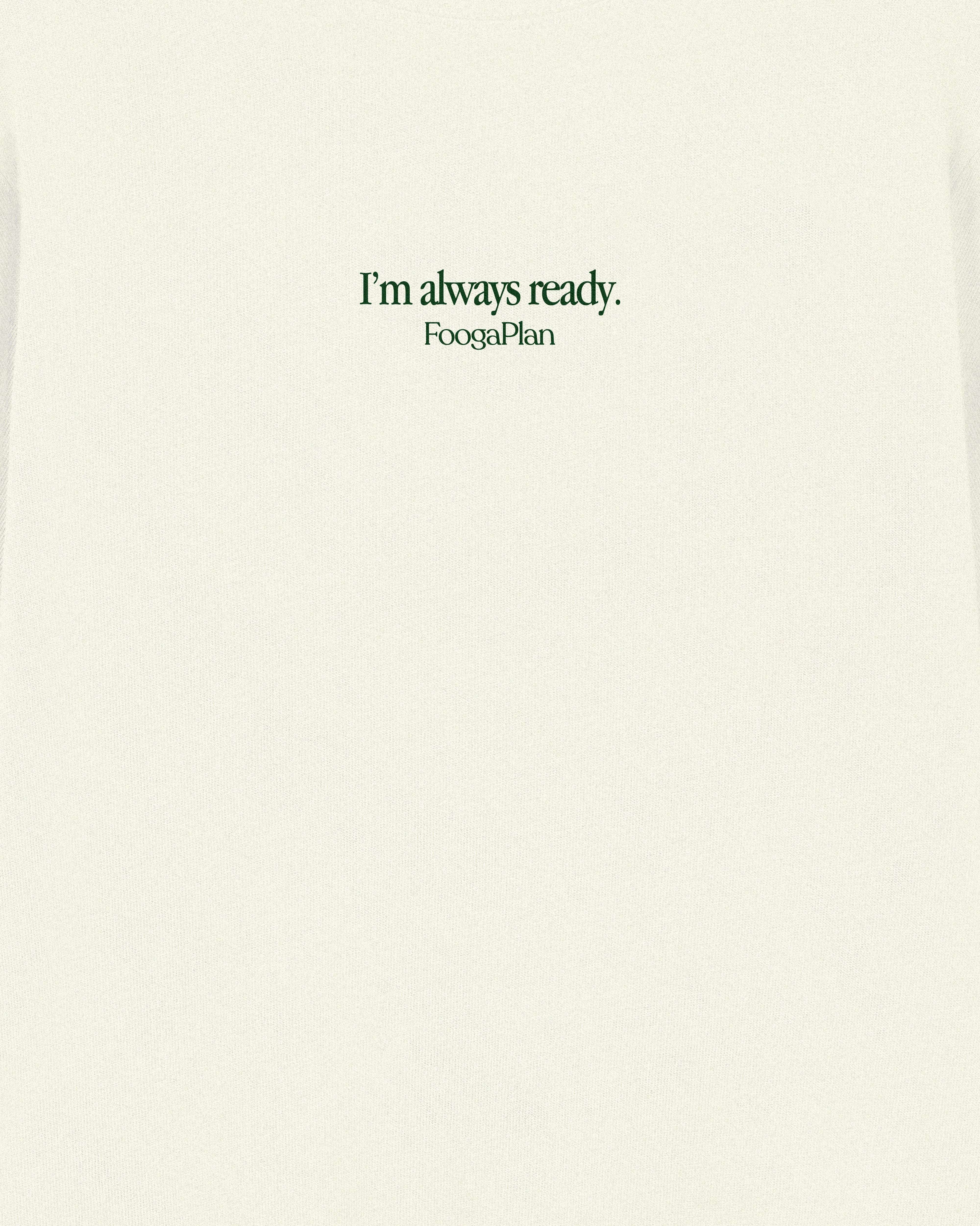 Detalle frontal camiseta New Day beige - Serigrafía de calidad sobre algodón 100%