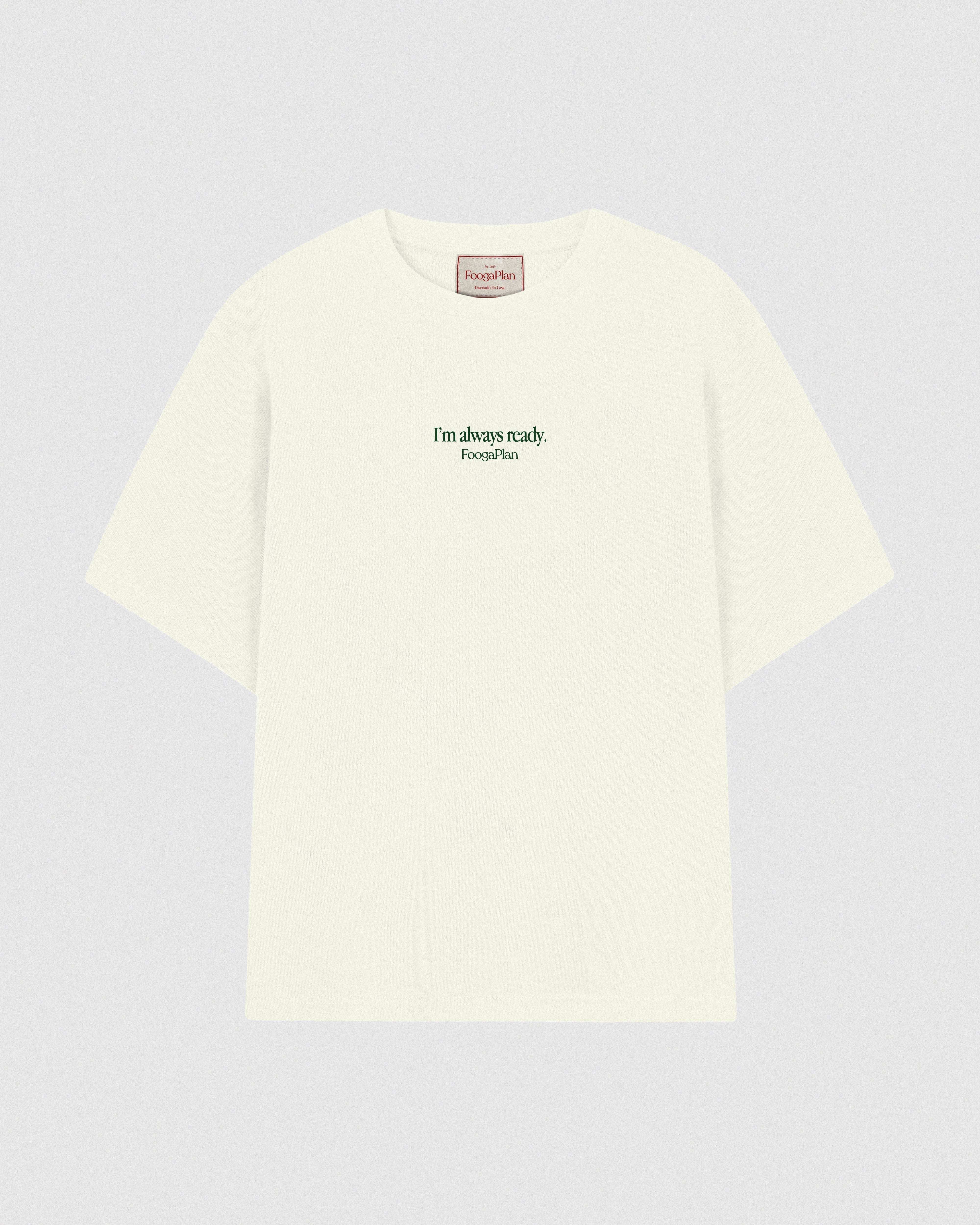 Camiseta New Day beige manga corta - Vista frontal diseño exclusivo FoogaPlan