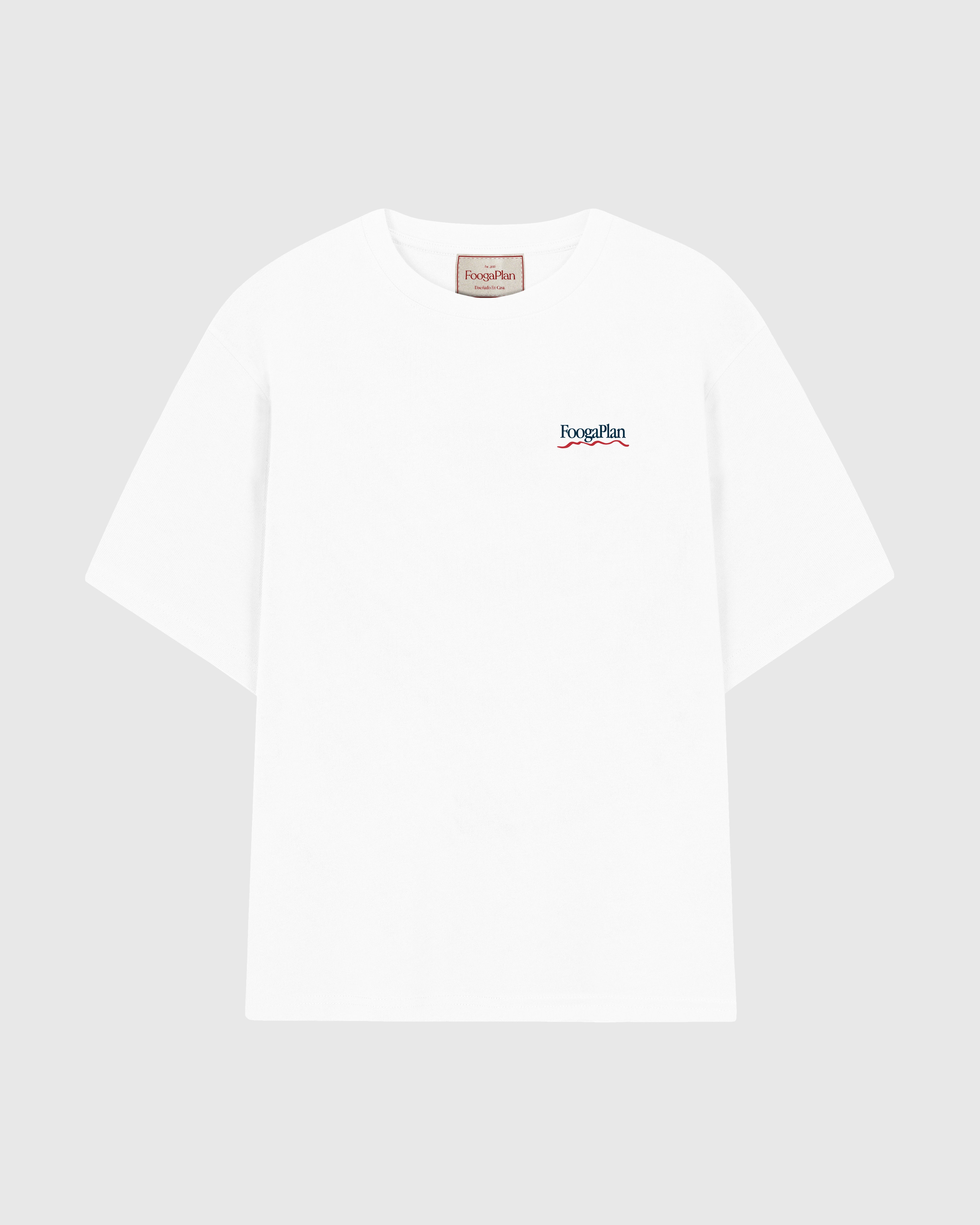 camiseta manga corta blanco serigrafía algodón foogaplan unisex
