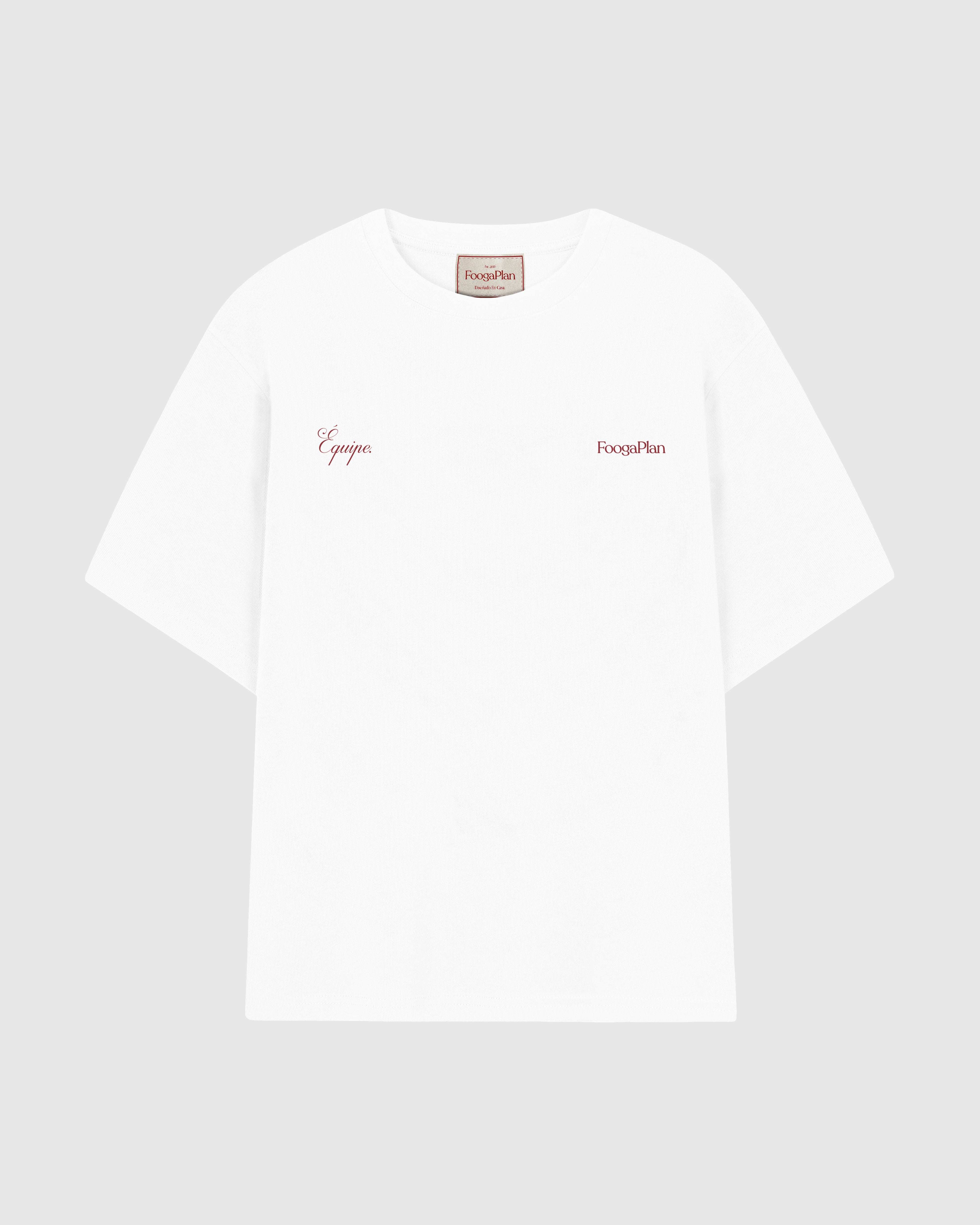 Camiseta Équipe Burdeos FoogaPlan - vista frontal relaxed fit algodón premium