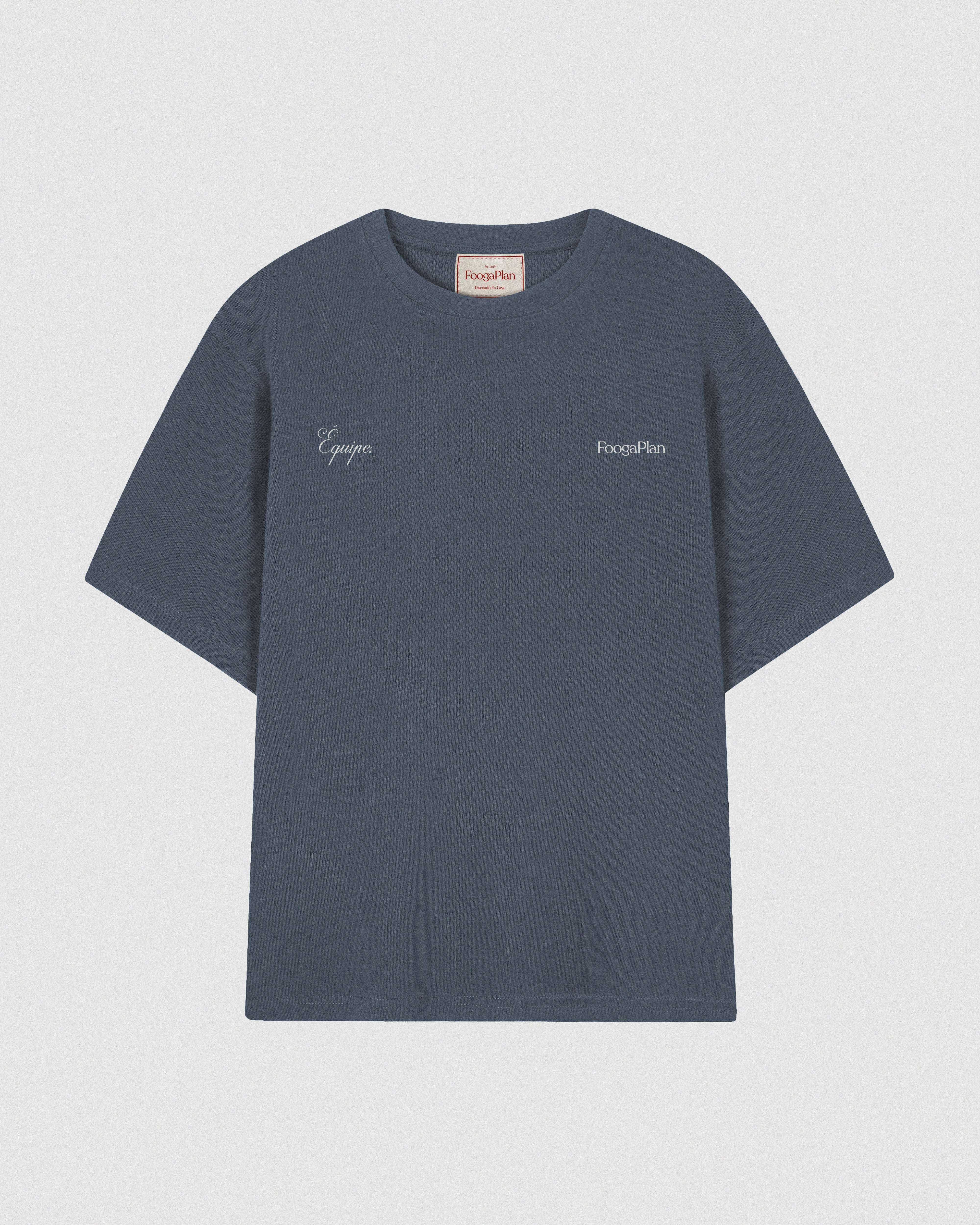 Camiseta Équipe FoogaPlan gris frontal 100% algodón corte relajado