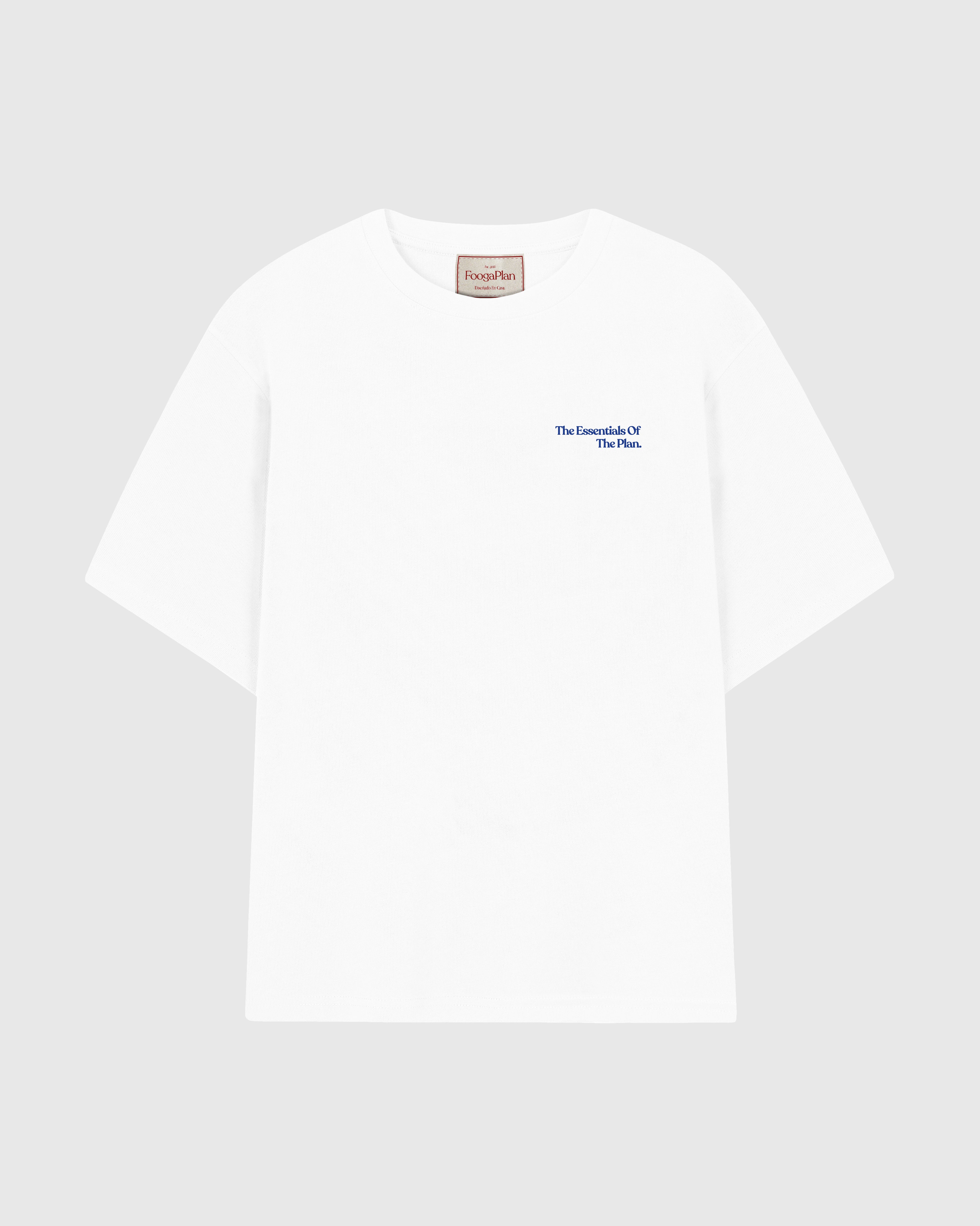 Camiseta blanca The Essentials - vista trasera colaboración vino FoogaPlan Emilio Moro