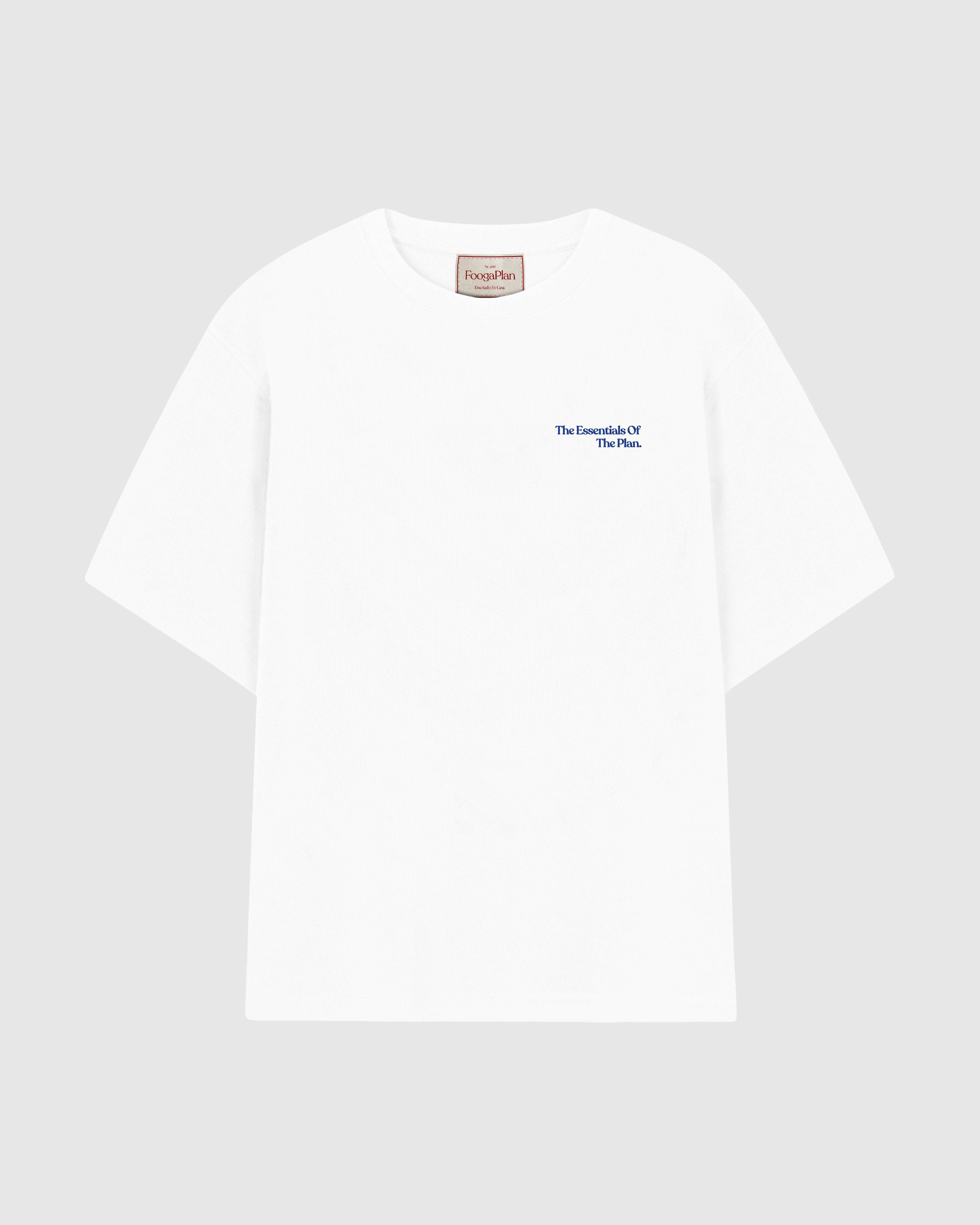 Camiseta blanca The Essentials - vista trasera colaboración vino FoogaPlan Emilio Moro