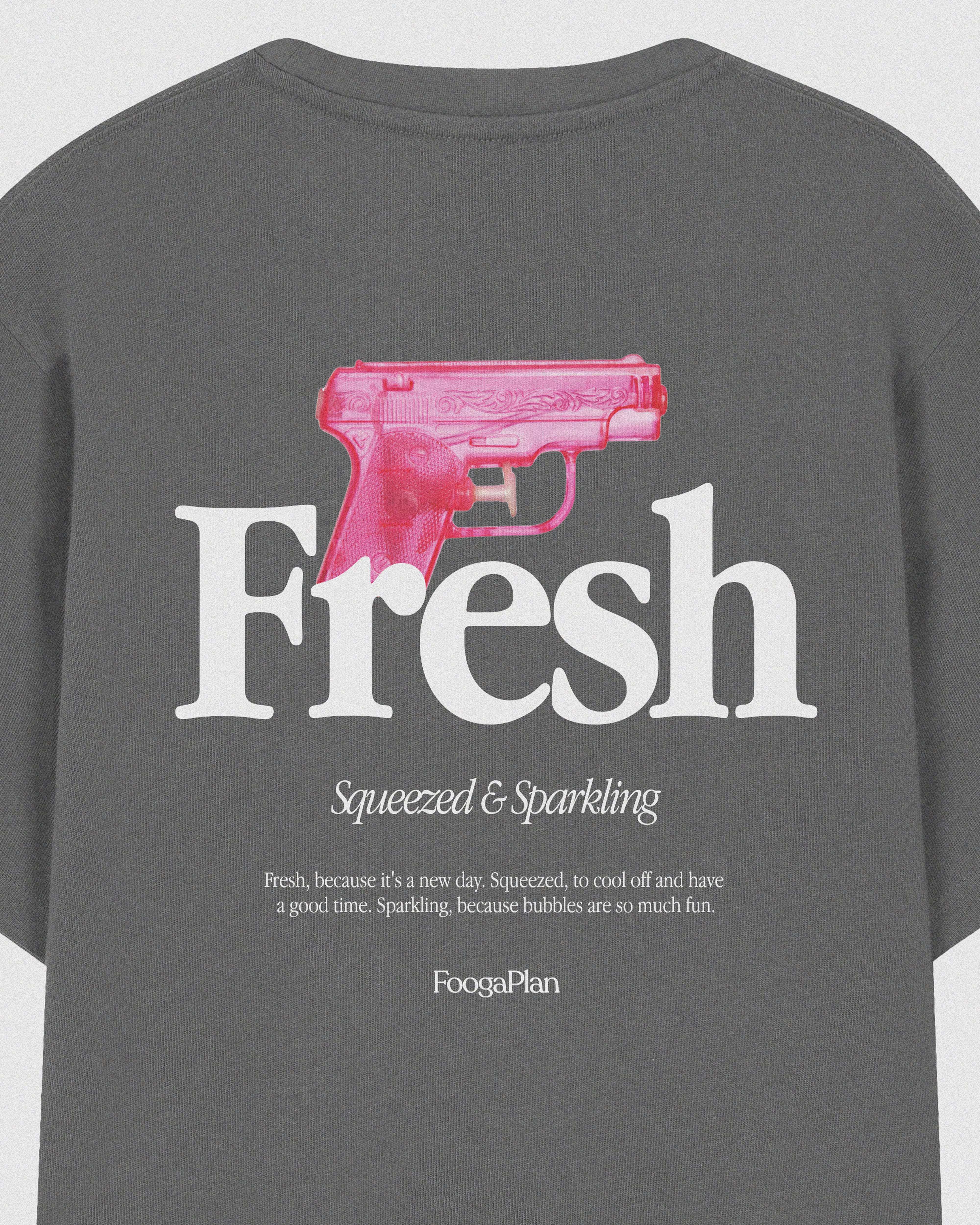 Fresh Grey T-shirt 100% algodón - detalle de textura y calidad del tejido