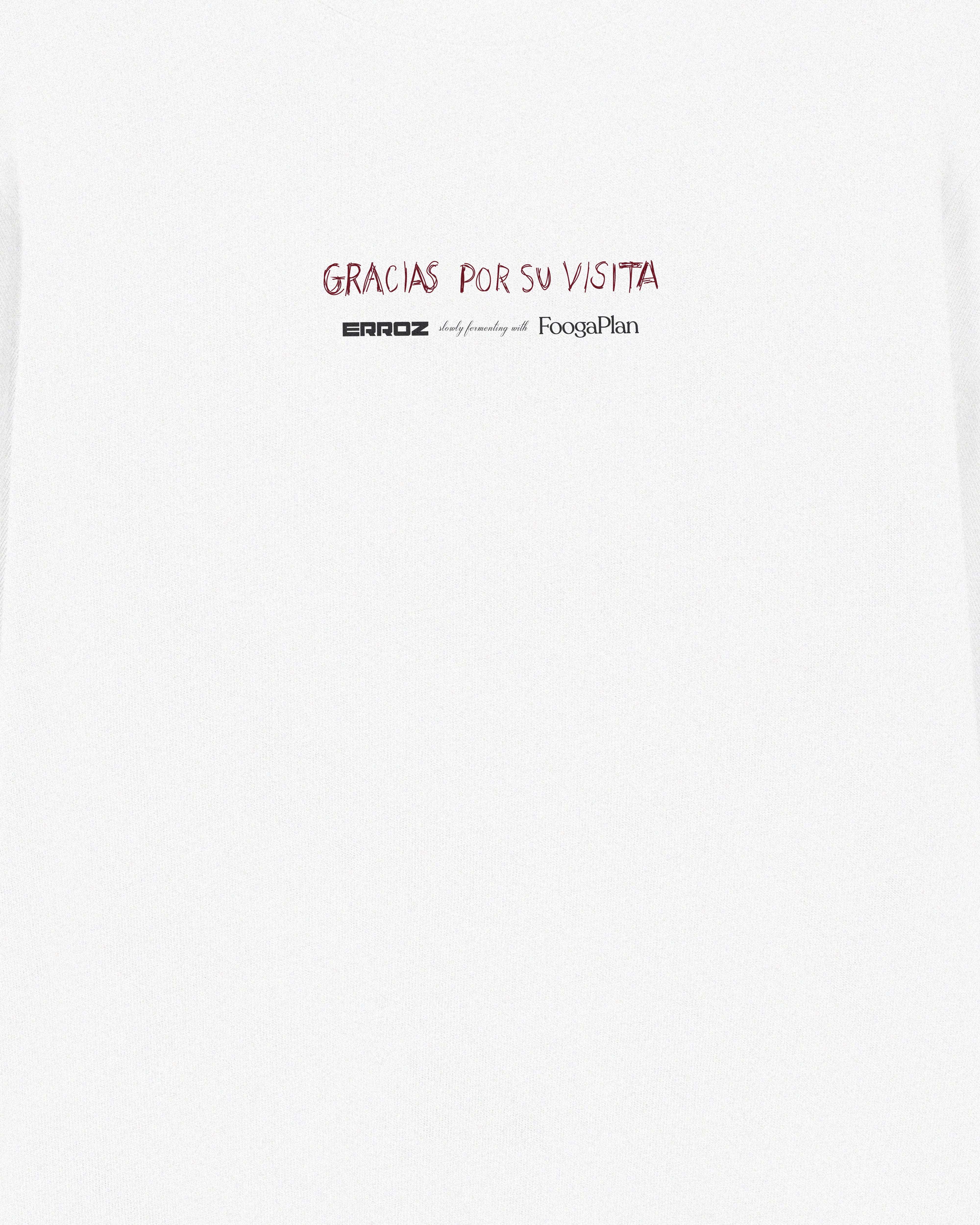 Detalle frontal camiseta Gracias Por Su Visita - colaboración vino FoogaPlan Emilio Moro