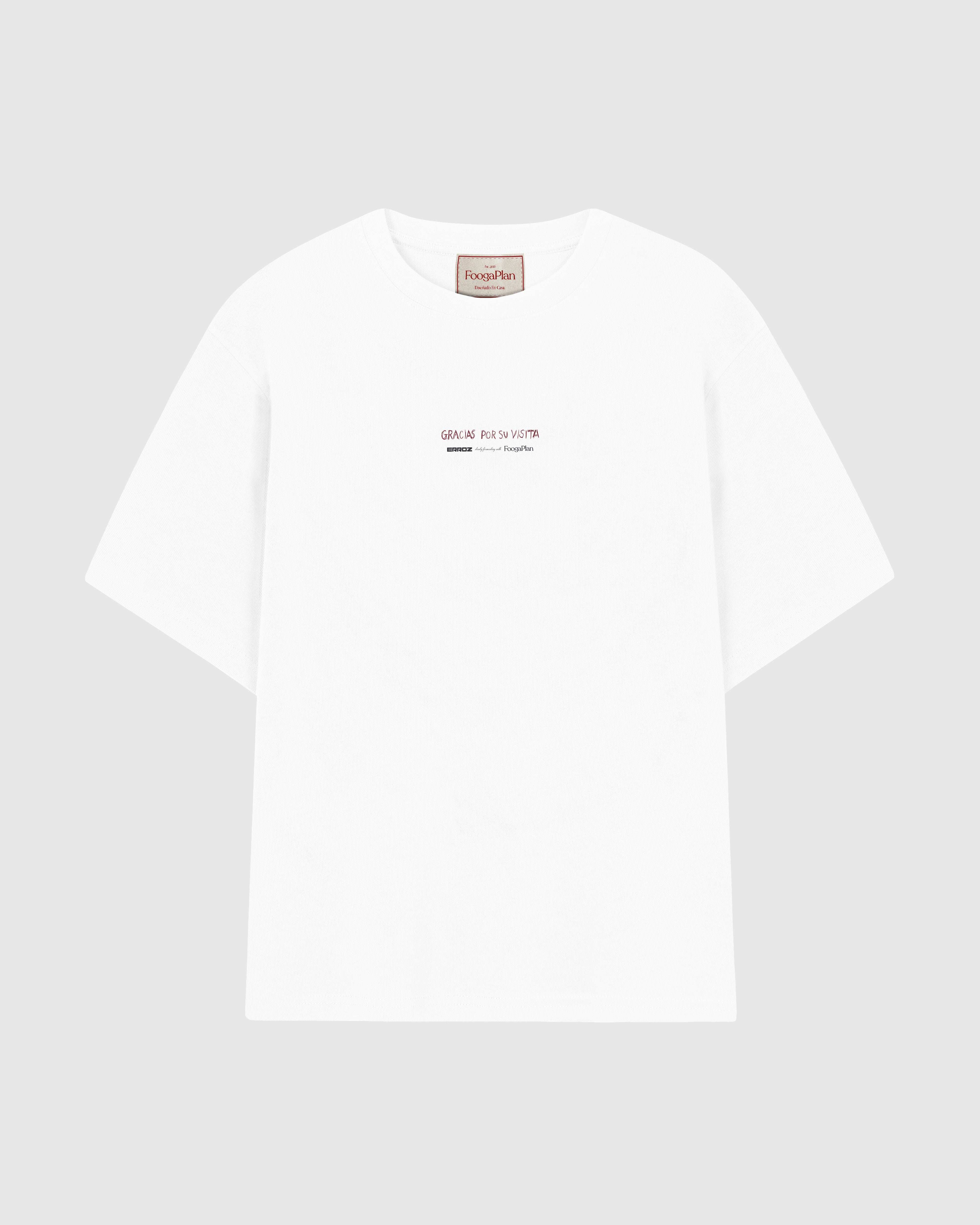 Camiseta Gracias Por Su Visita FoogaPlan x Pablo Erroz x Emilio Moro - vista frontal algodón