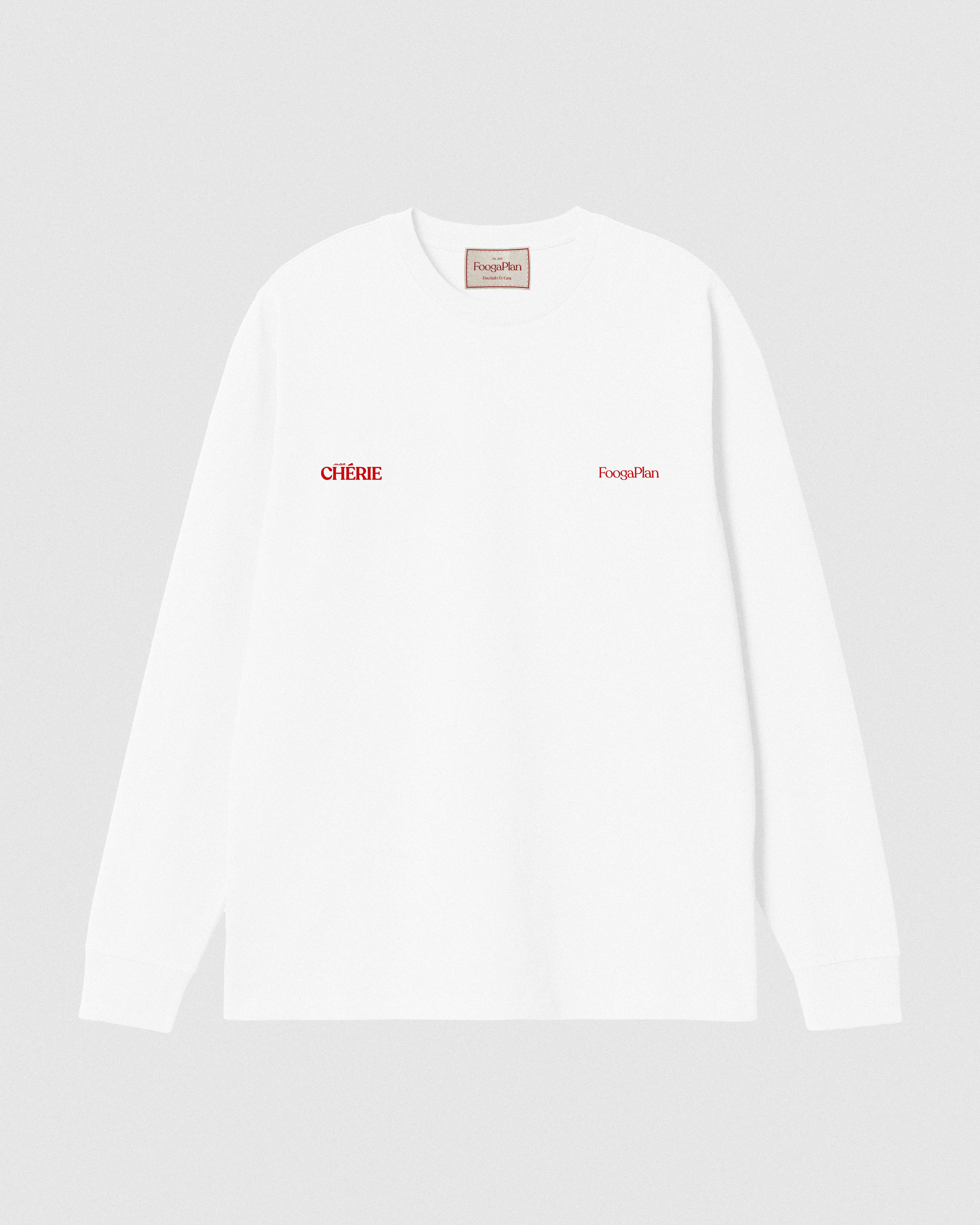 camiseta manga larga blanco serigrafía algodón foogaplan unisex
