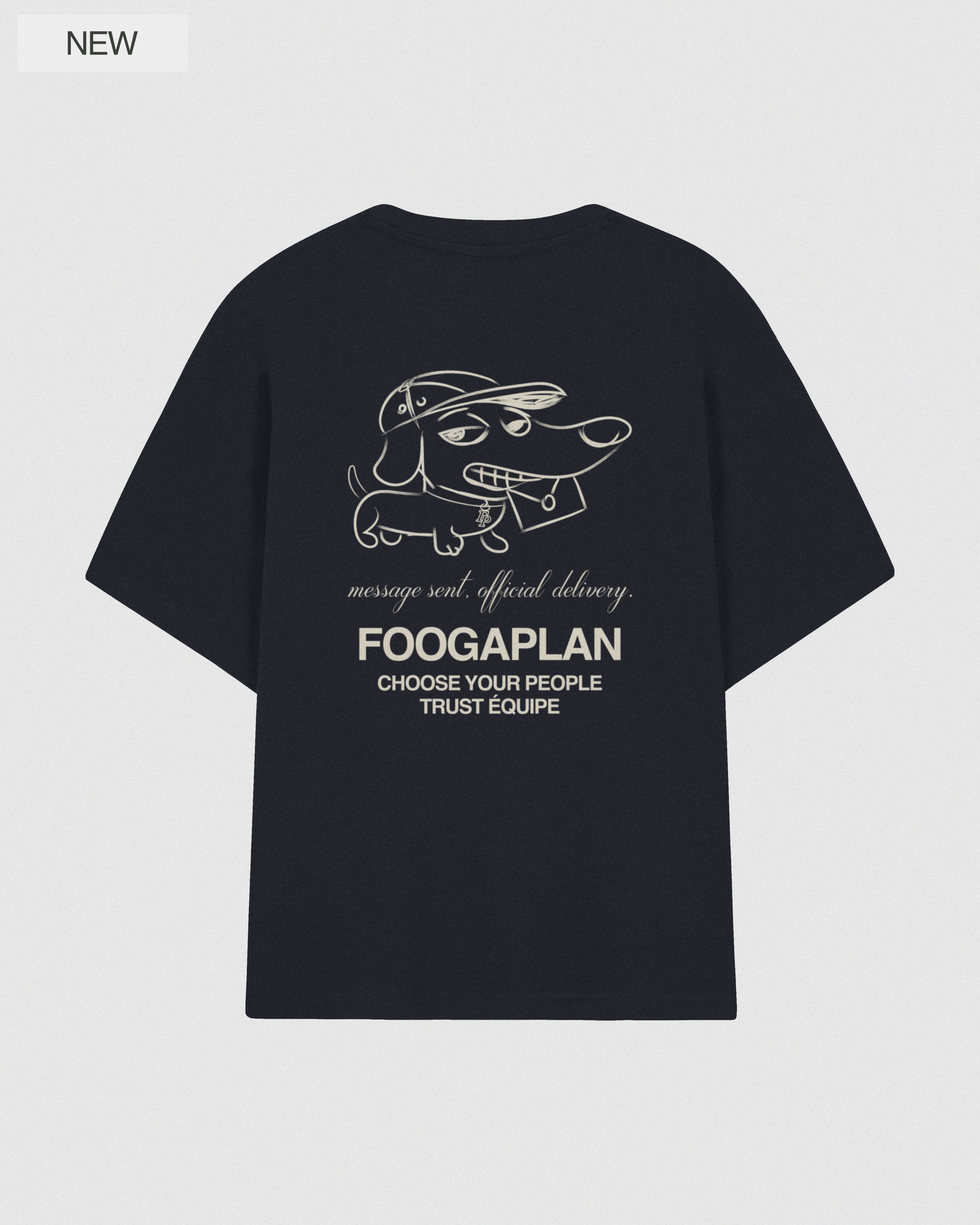 Camiseta Official Delivery azul marino FoogaPlan - vista trasera