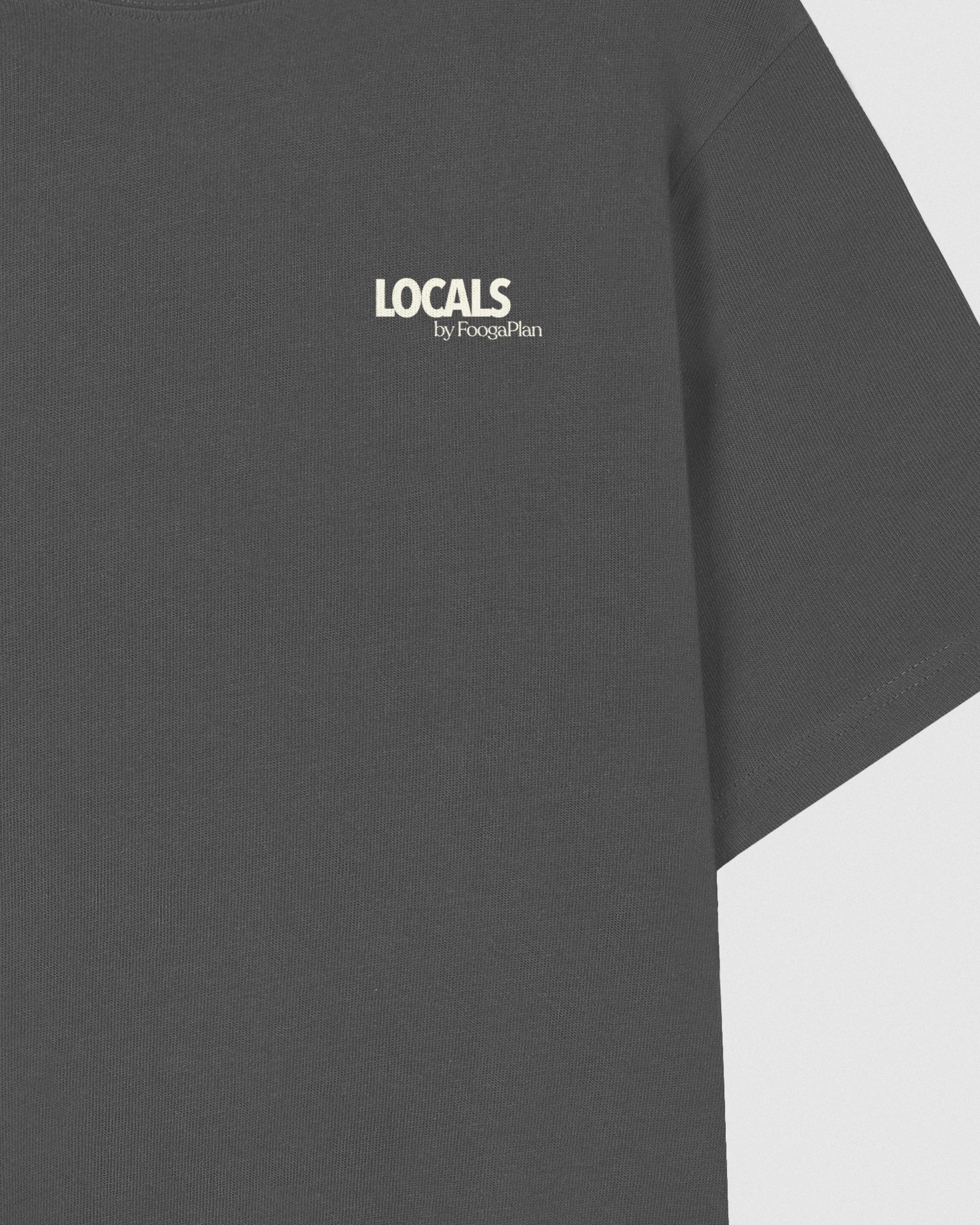 Detalle Camiseta Only Locals gris vista frontal