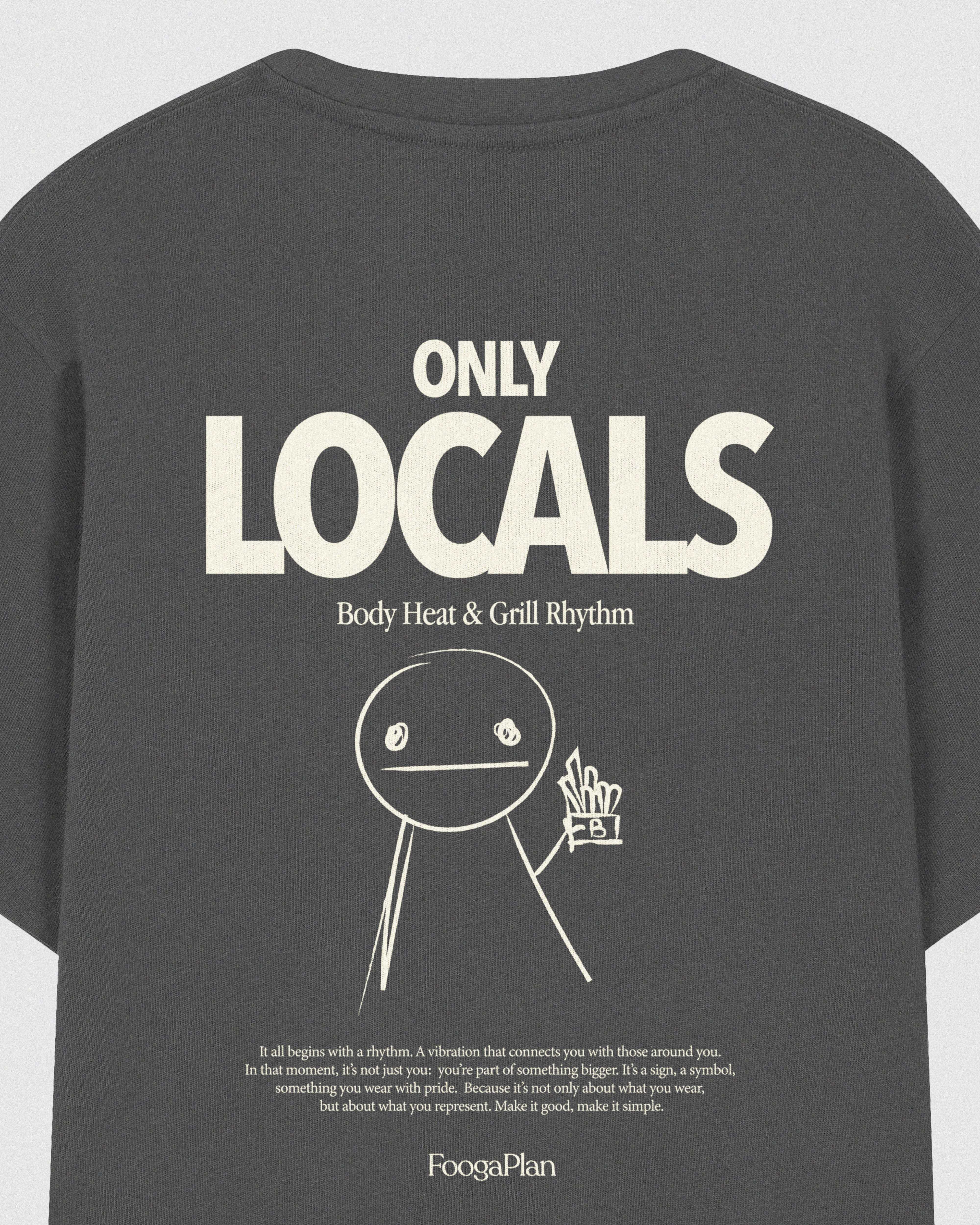 Detalle Camiseta Only Locals gris oscuro vista trasera