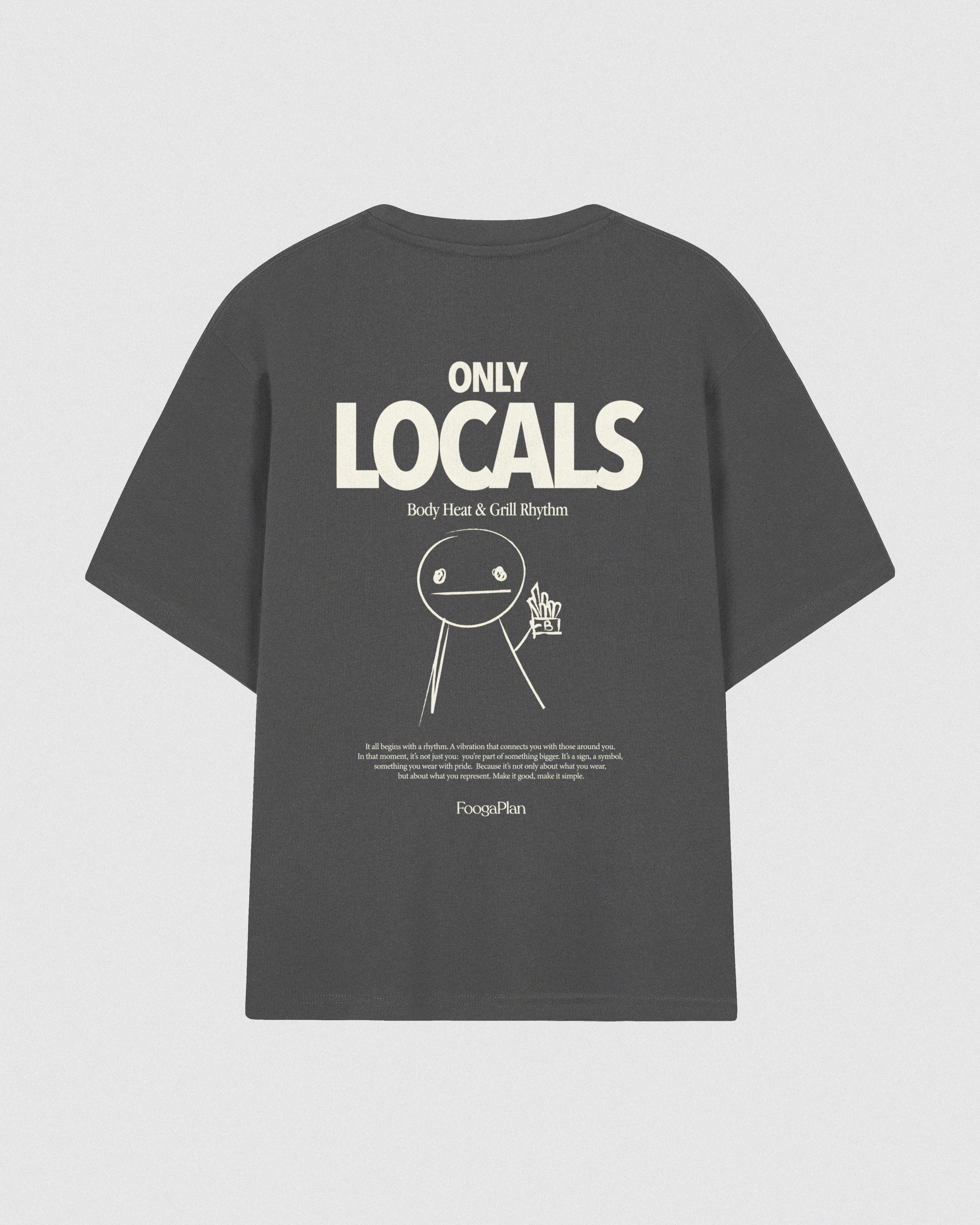 Camiseta Only Locals gris oscuro vista trasera