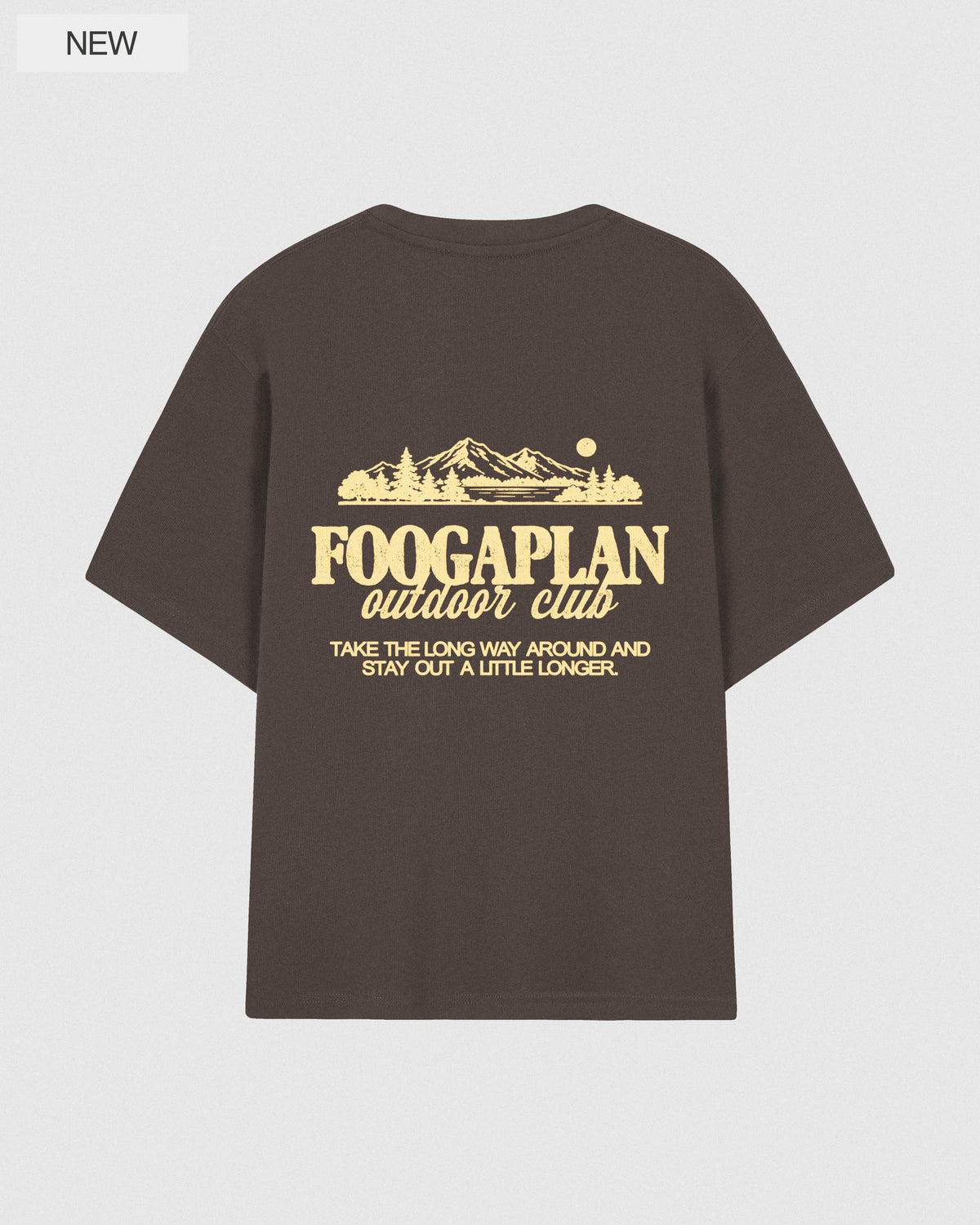 T-shirt Outdoor Club marron FoogaPlan - imprimé au dos