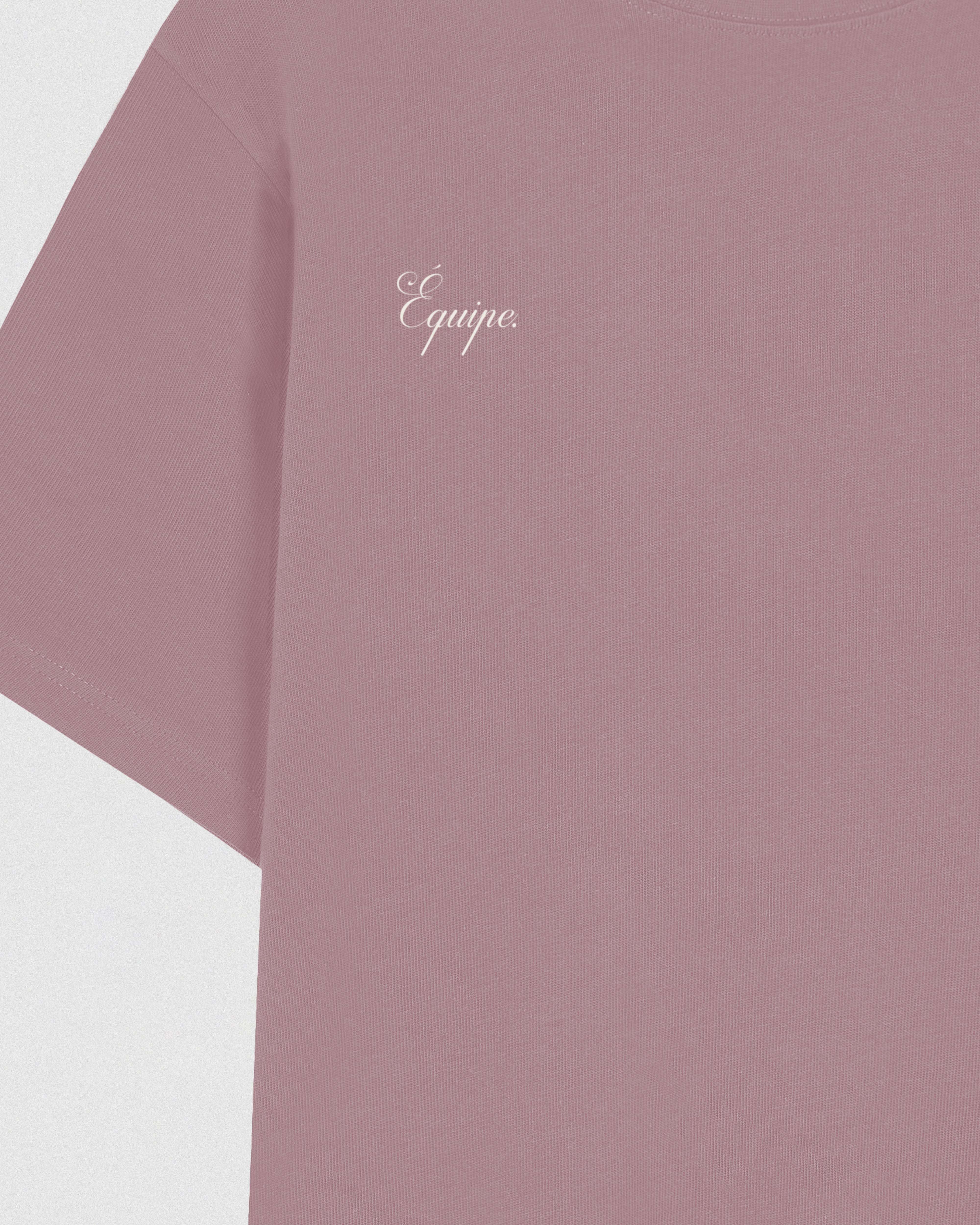 Camiseta Équipe Blush rosa FoogaPlan detalle vista frontal- 100% algodón serigrafía