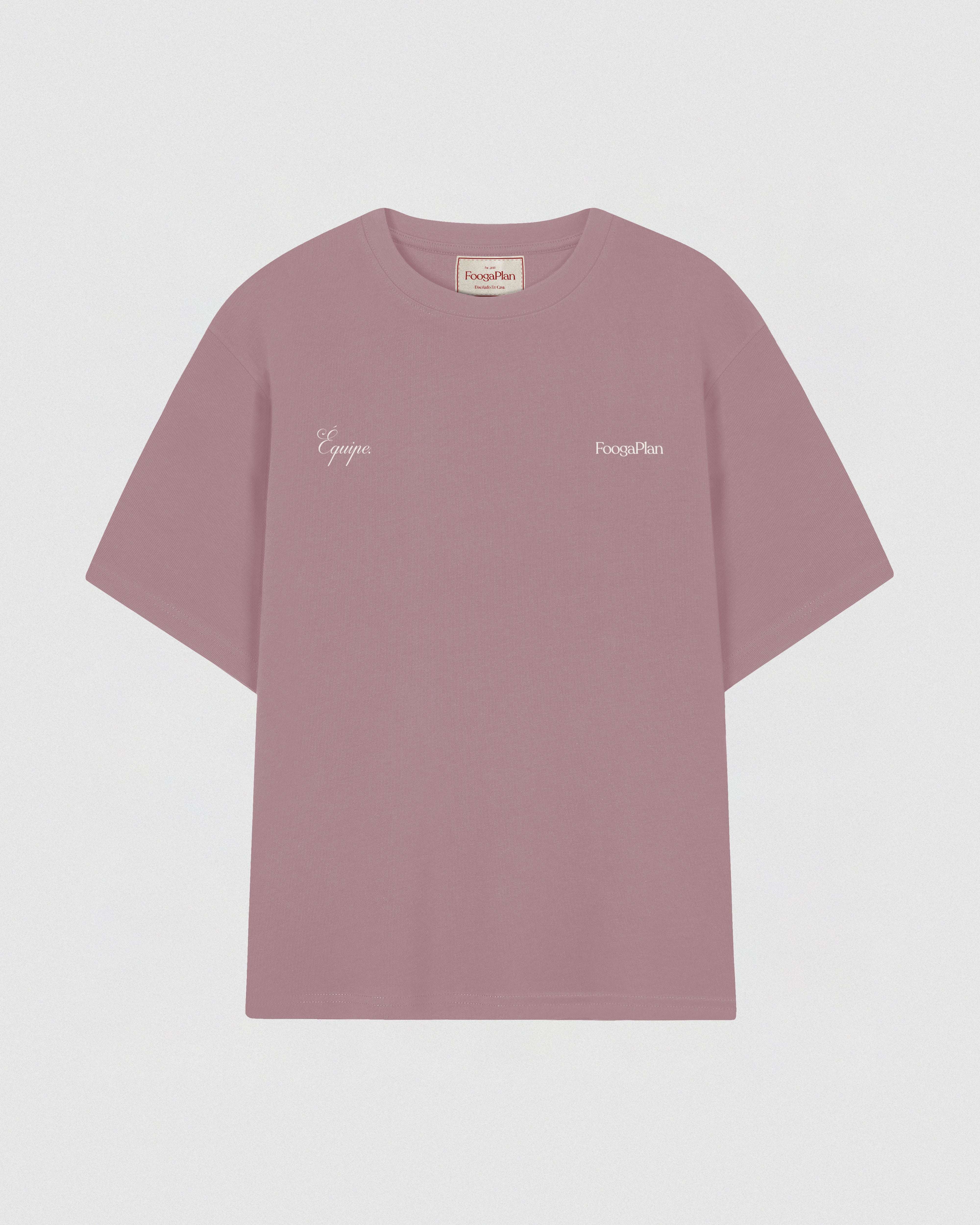 Camiseta Équipe Blush rosa FoogaPlan vista frontal - 100% algodón serigrafía
