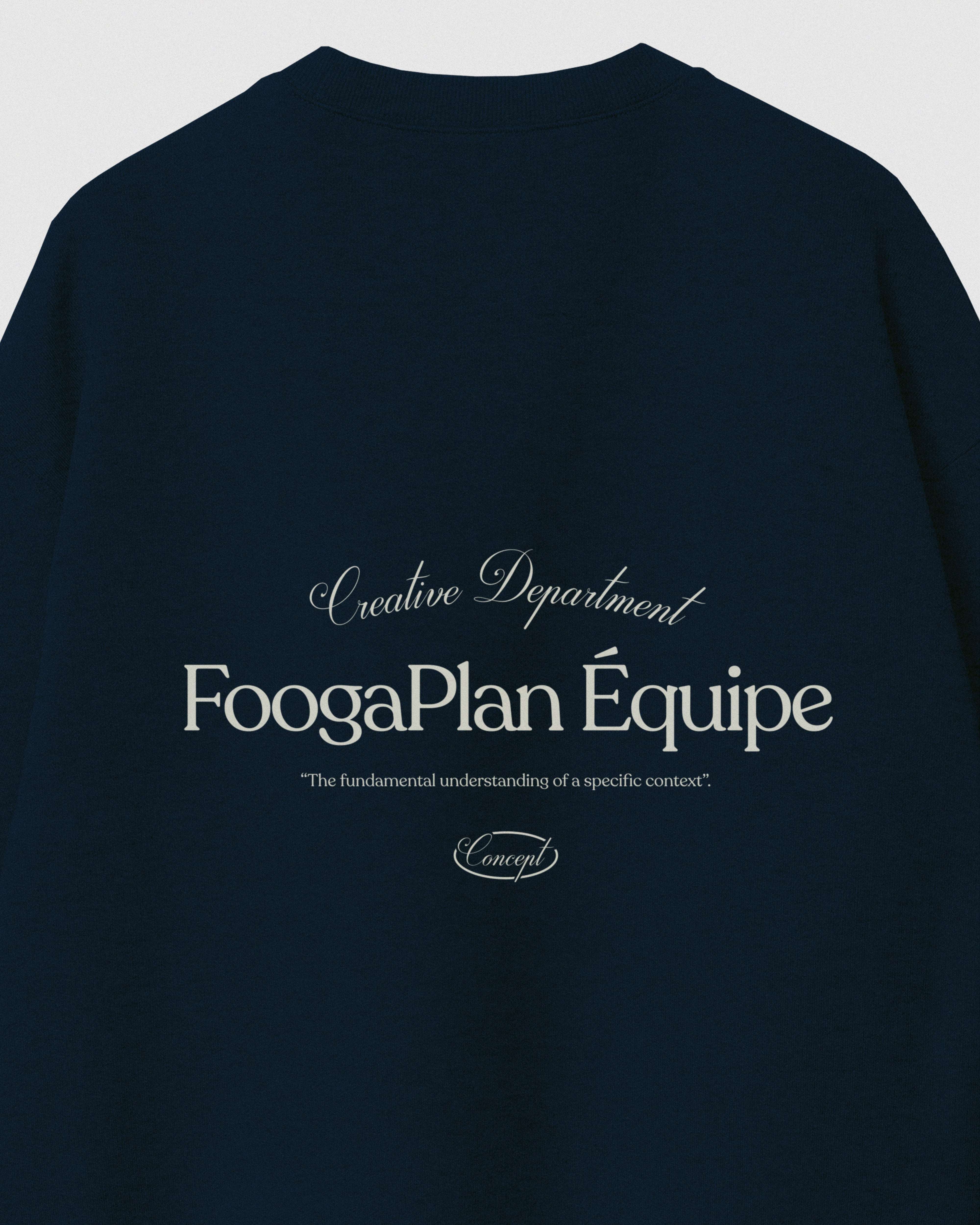 FoogaPlan Équipe Moonlight Crewneck Navy - Detalle serigrafía espalda