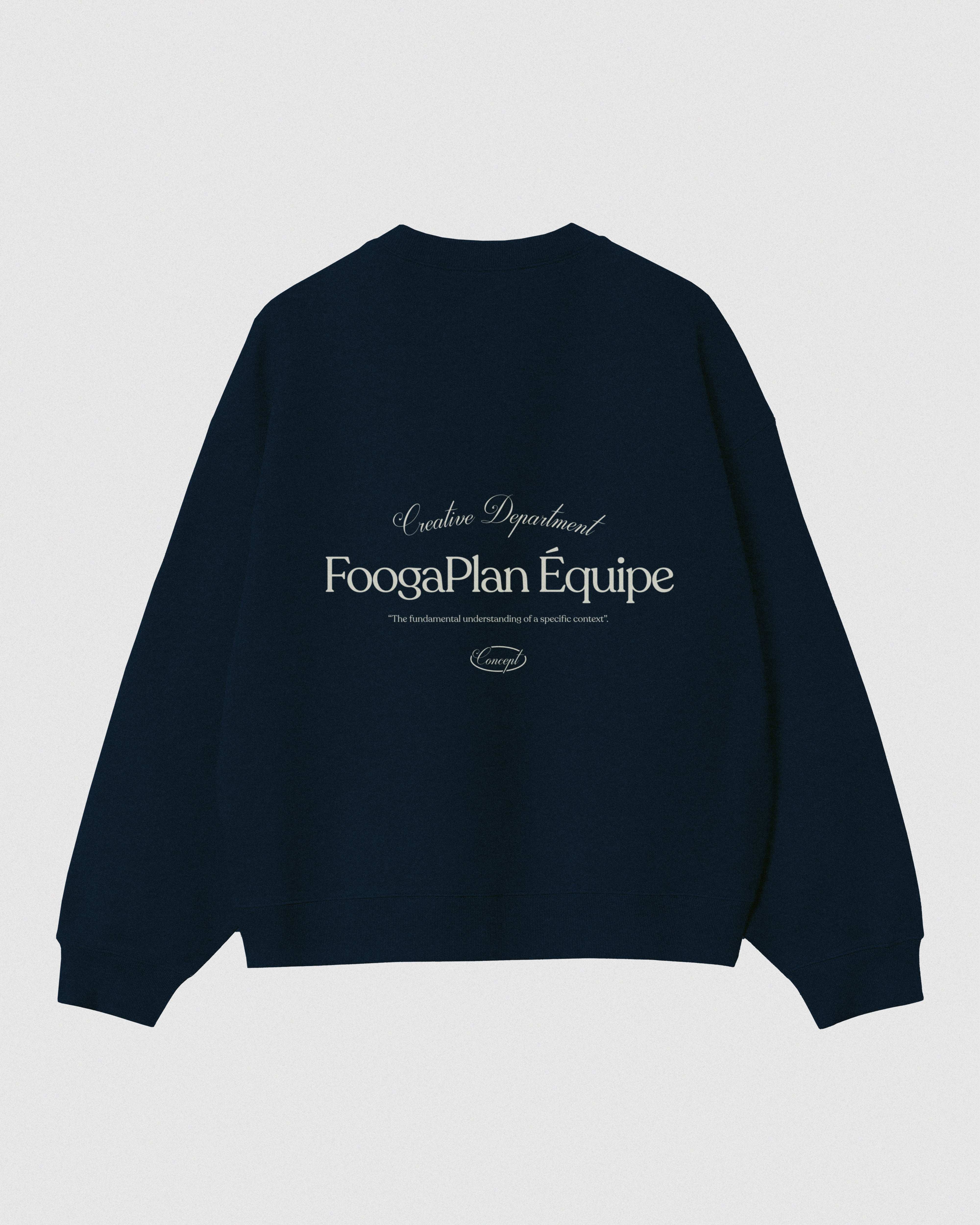 FoogaPlan Équipe Moonlight Crewneck Navy - Sudadera 100% algodón vista trasera