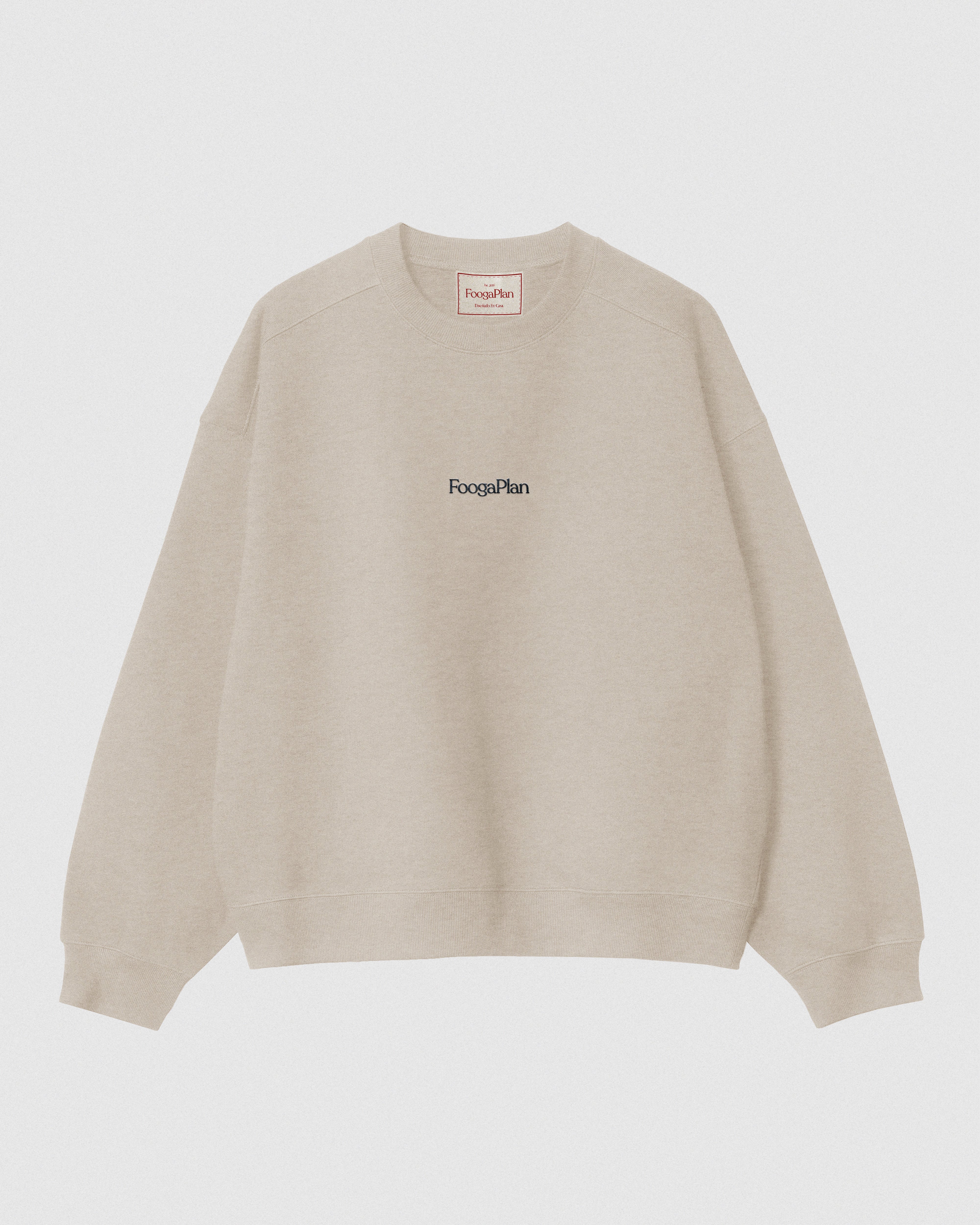 FoogaPlan First Rule Crewneck Off-white - Sudadera 100% algodón vista frontal
