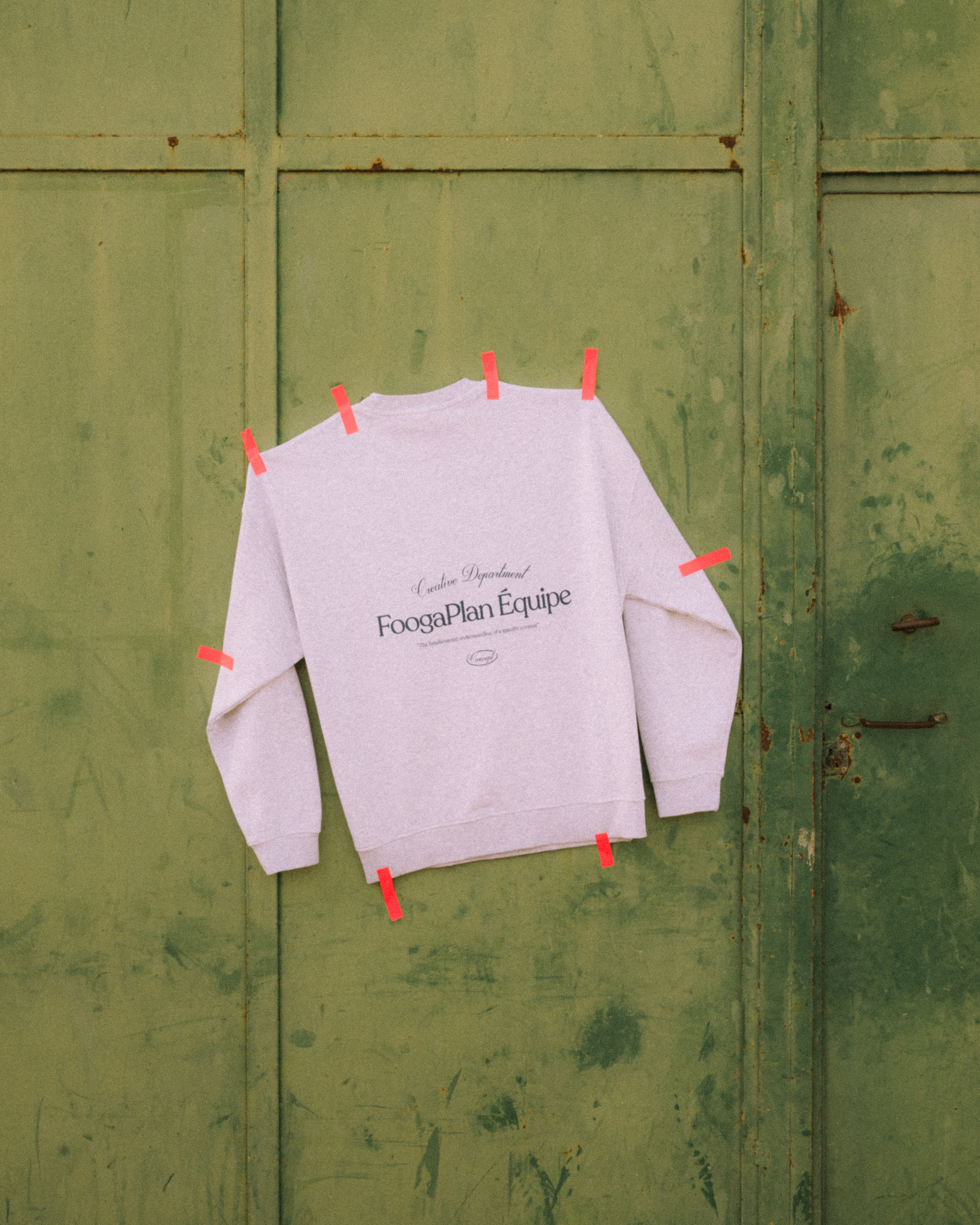 sudadera crewneck gris jaspeado serigrafía algodón foogaplan unisex