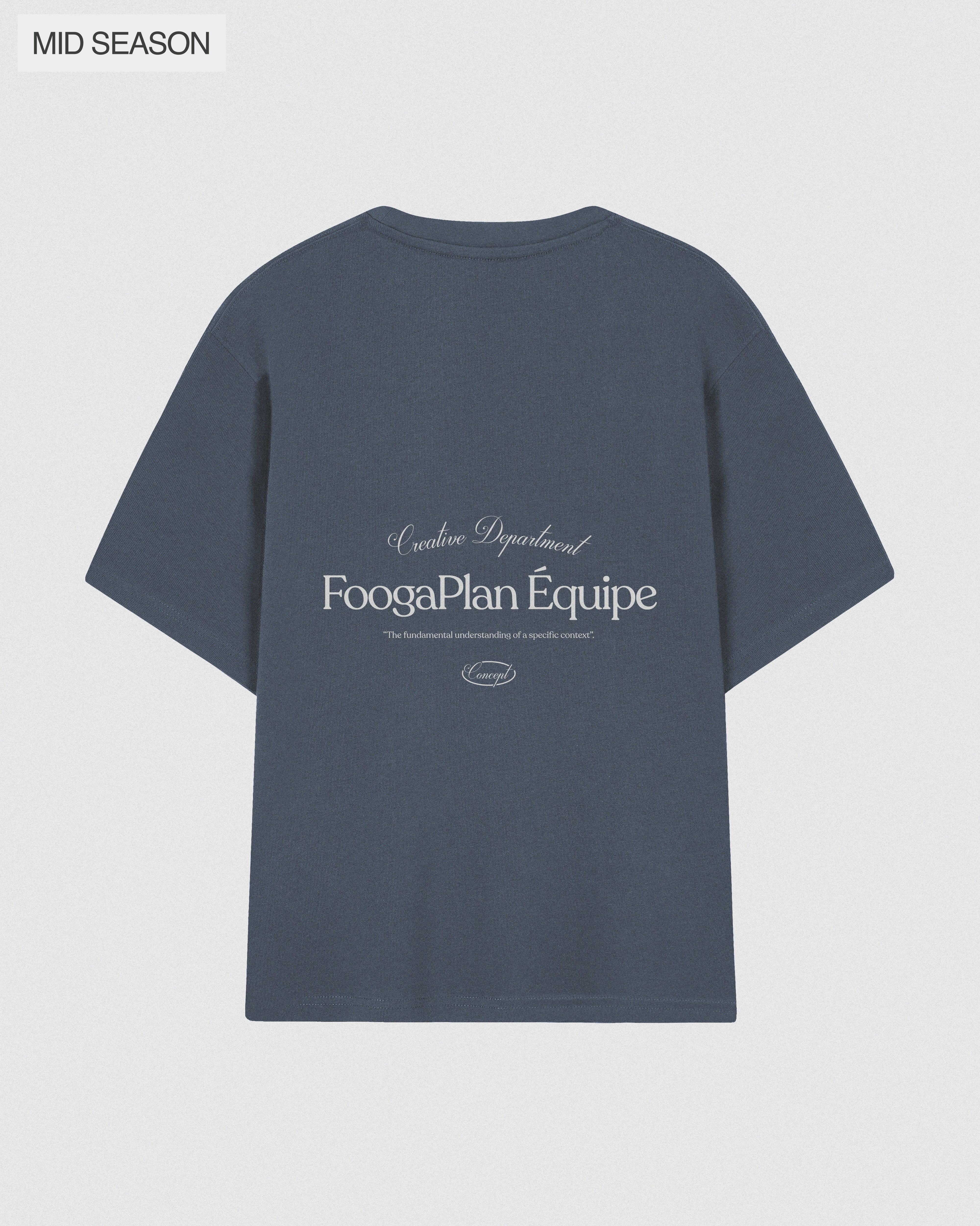 Camiseta Équipe FoogaPlan gris trasera 100% algodón corte relajado