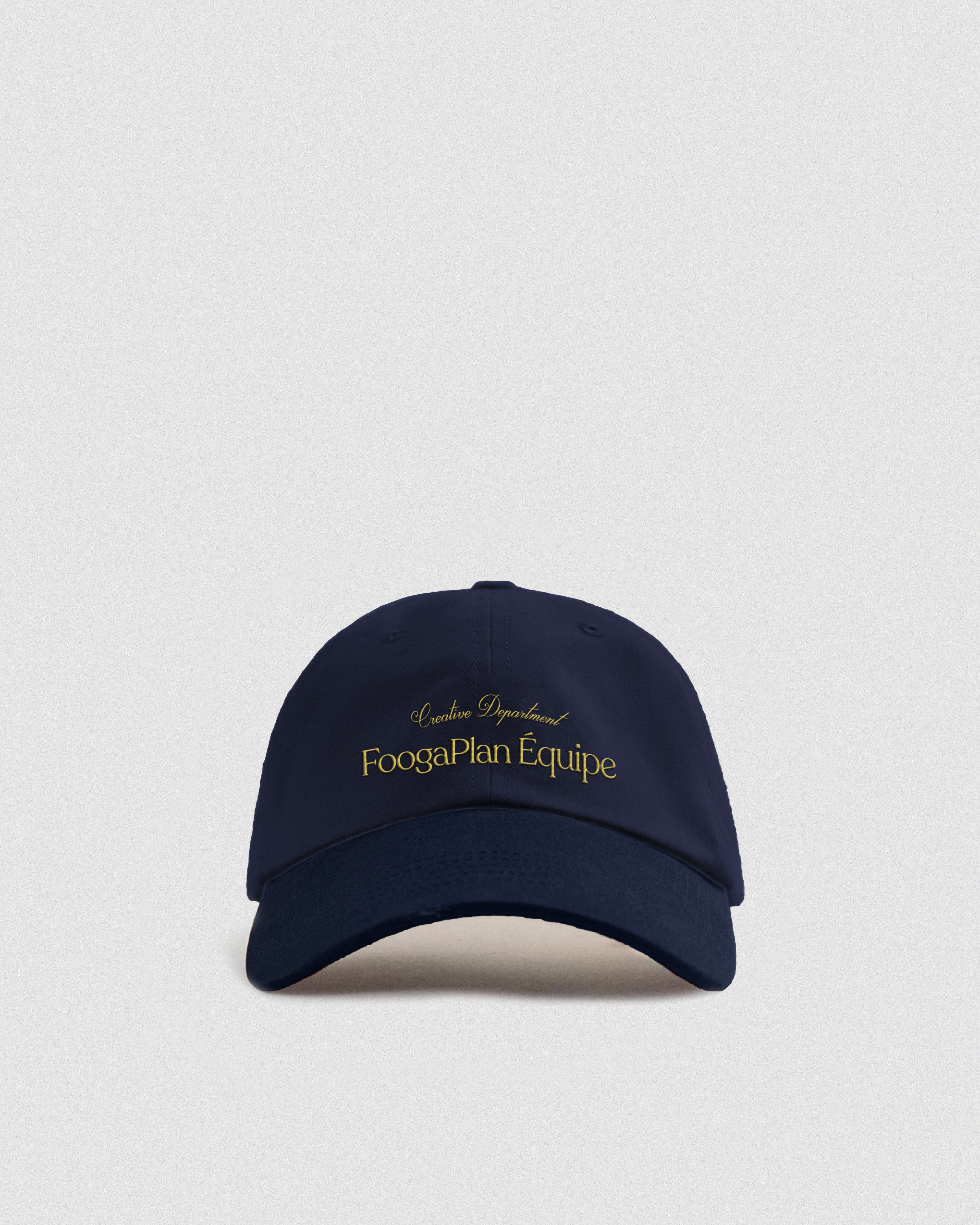 Gorra navy Équipe de FoogaPlan - vista frontal con logo bordado