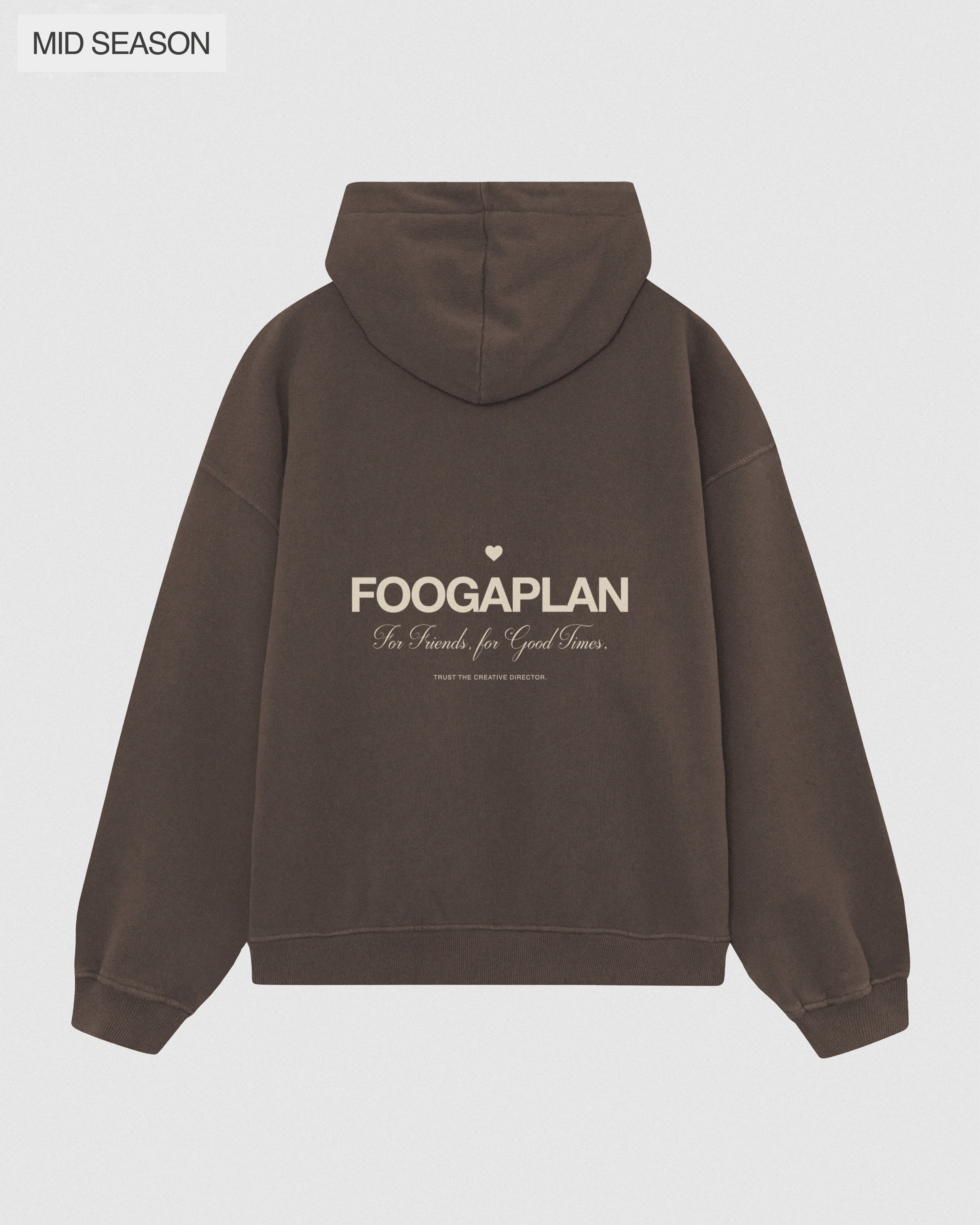 Sudadera Good Times Hoodie marrón con capucha - Vista trasera diseño FoogaPlan 100% algodón