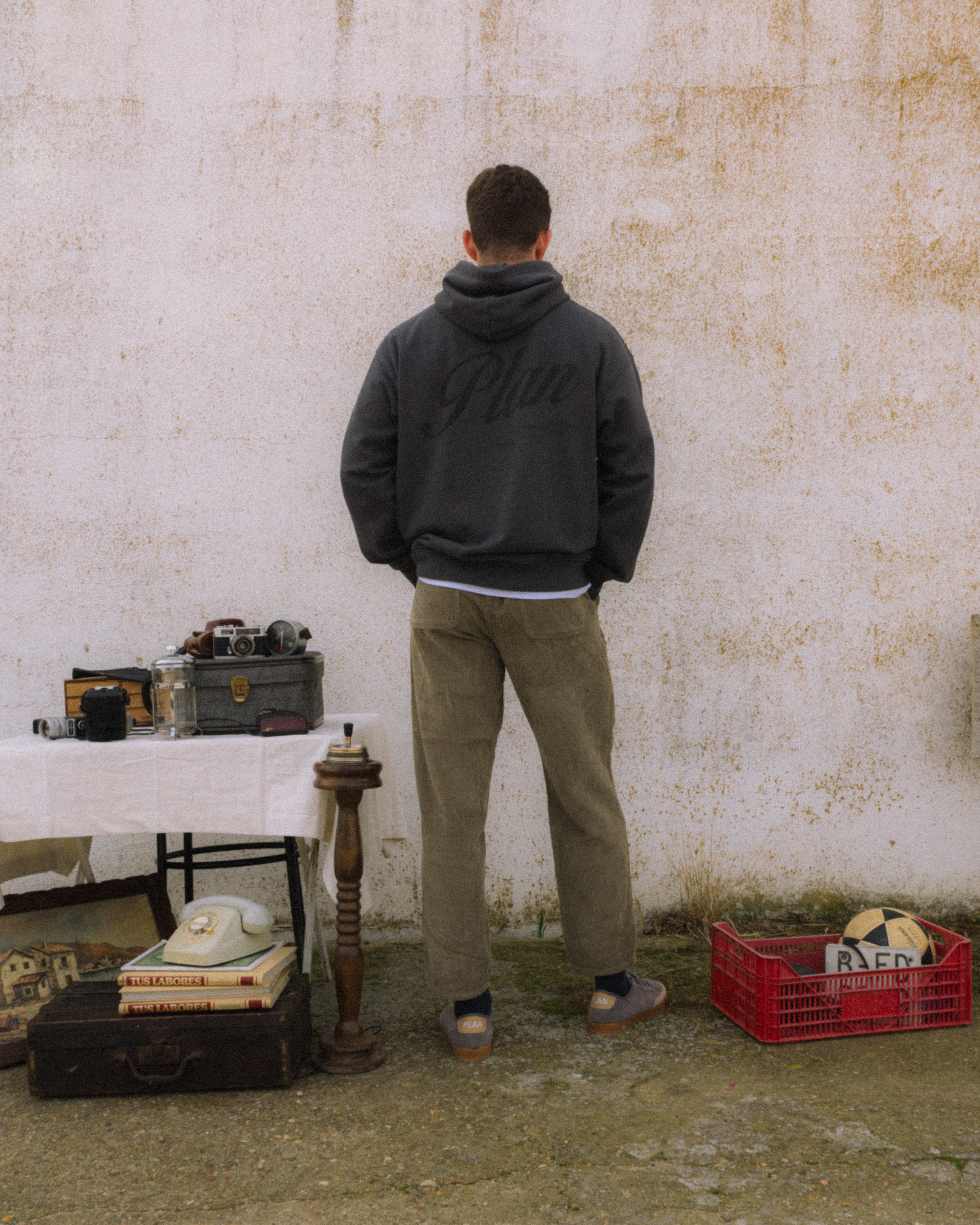 sudadera hoodie capucha negro serigrafía bordado algodón foogaplan unisex modelo