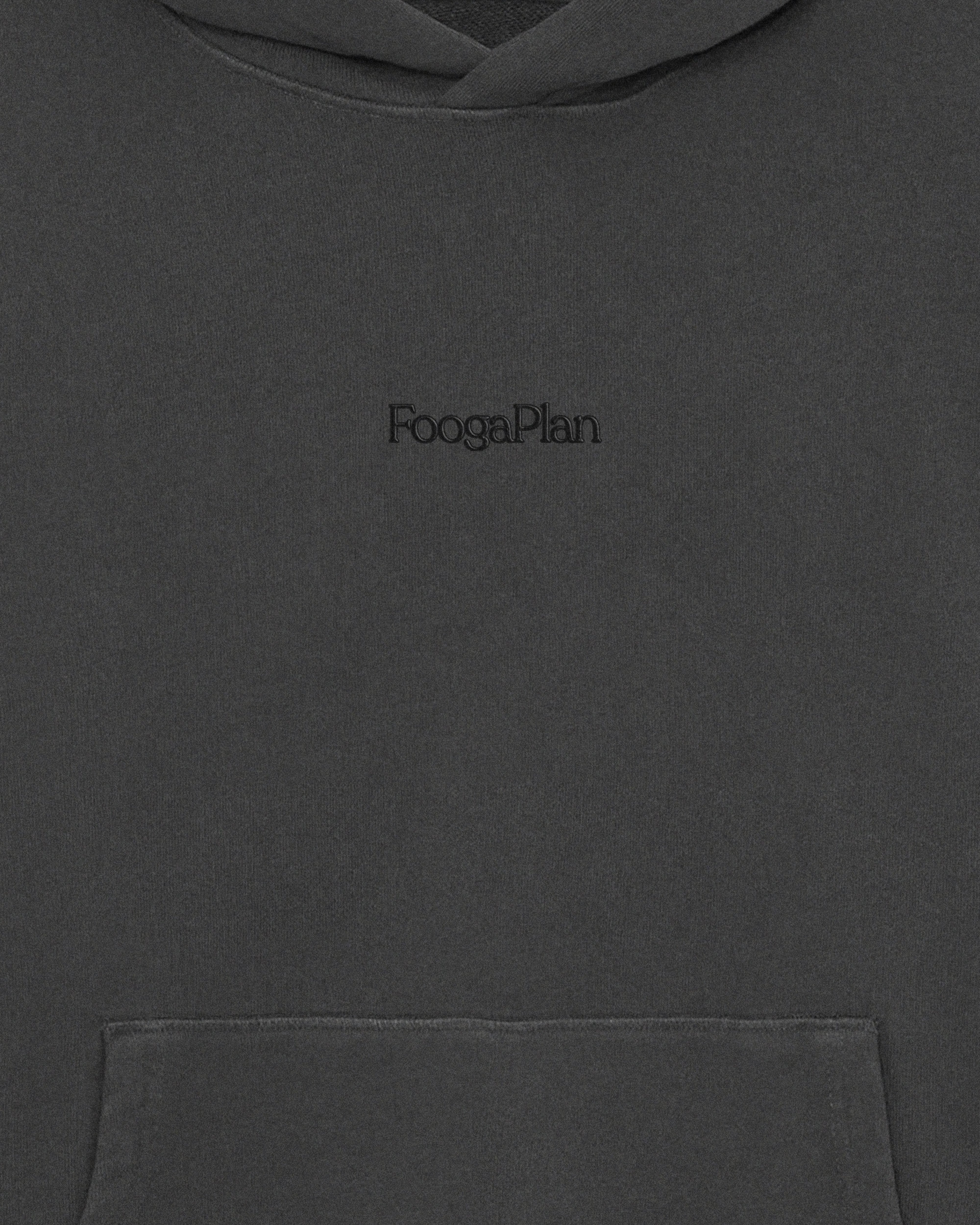 sudadera hoodie capucha negro serigrafía bordado algodón foogaplan unisex