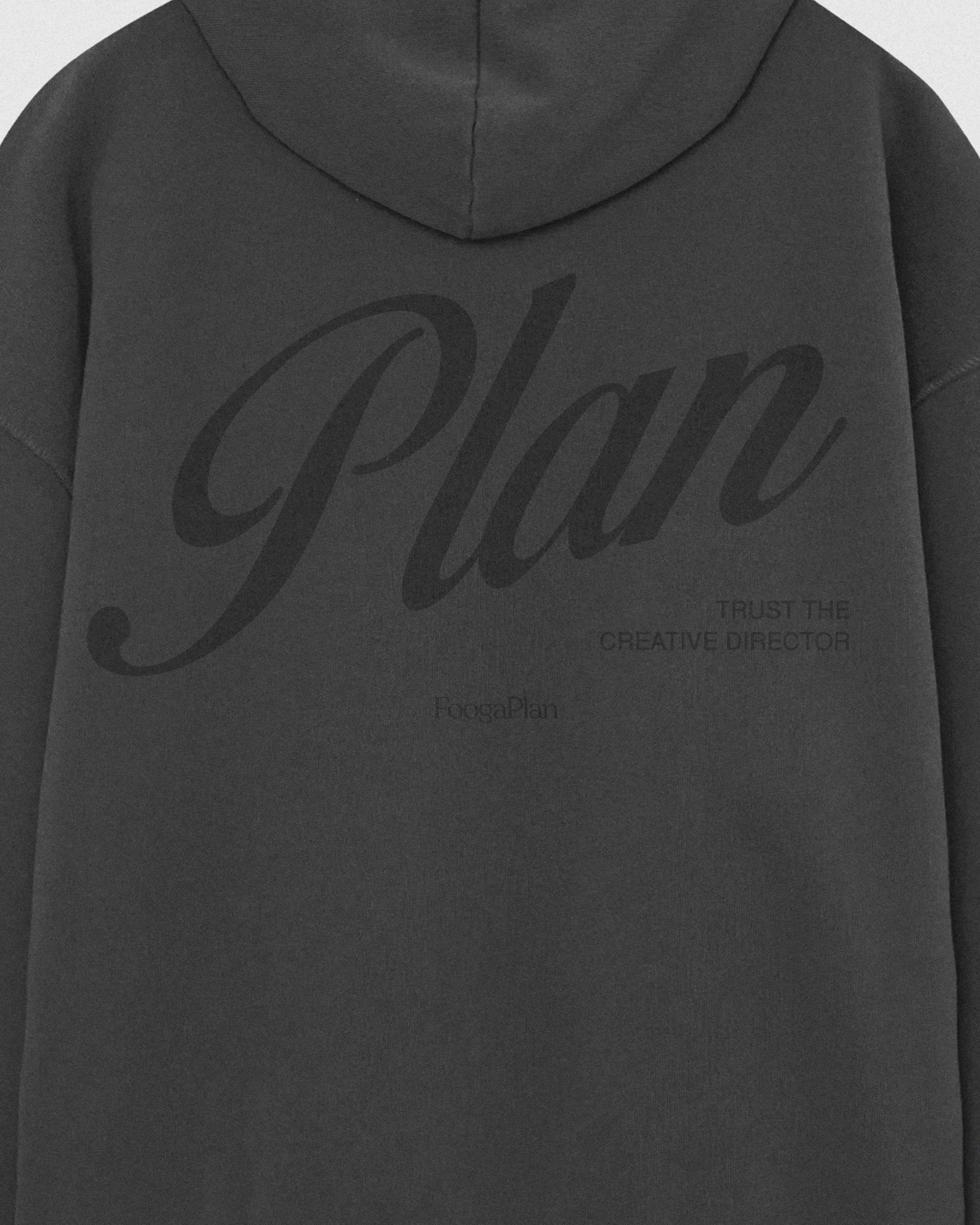 sudadera hoodie capucha negro serigrafía bordado algodón foogaplan unisex