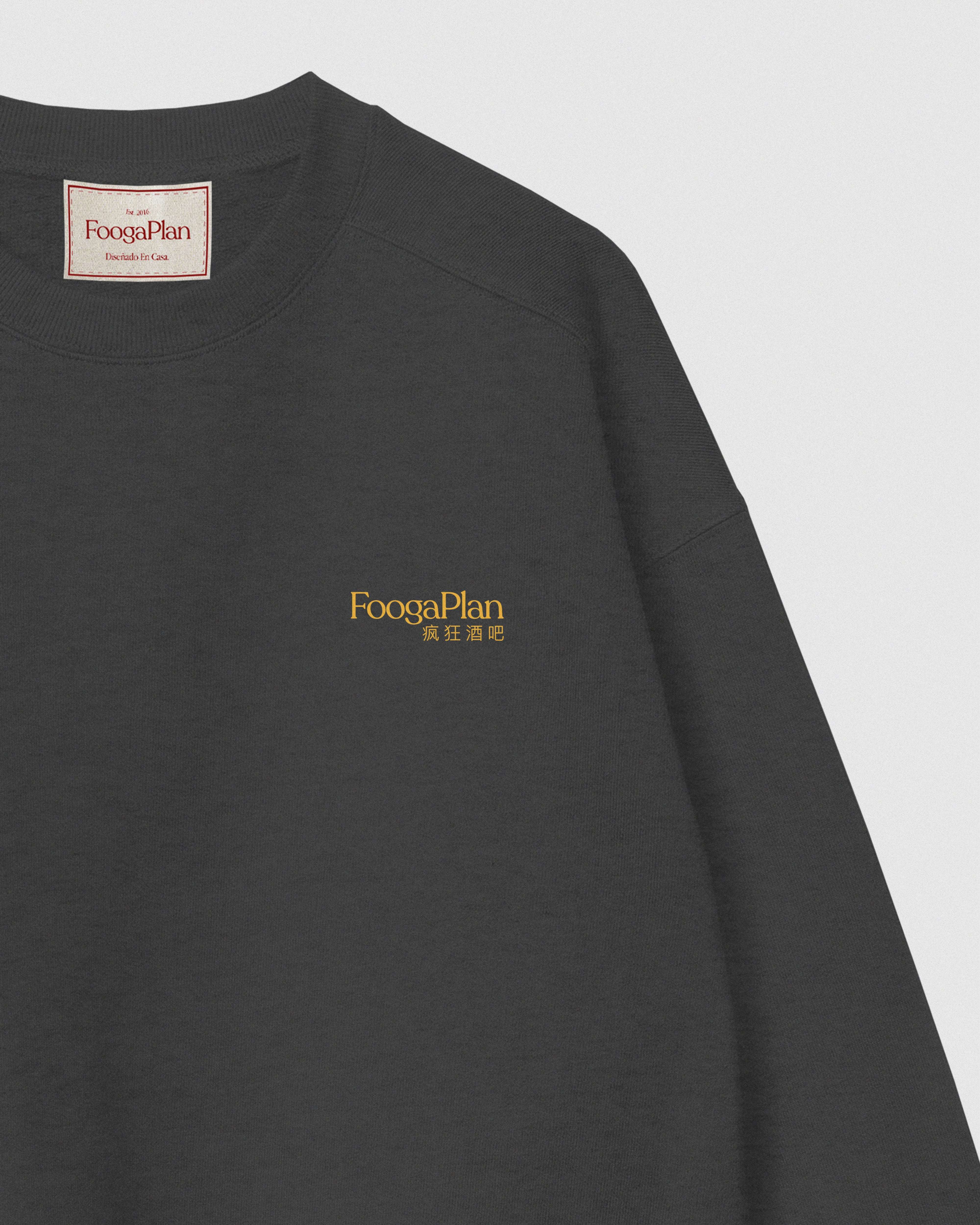 Sudadera No Flirting dark grey FOOGAPLAN x CUCU BANANAS - vista detalle frontal con serigrafía