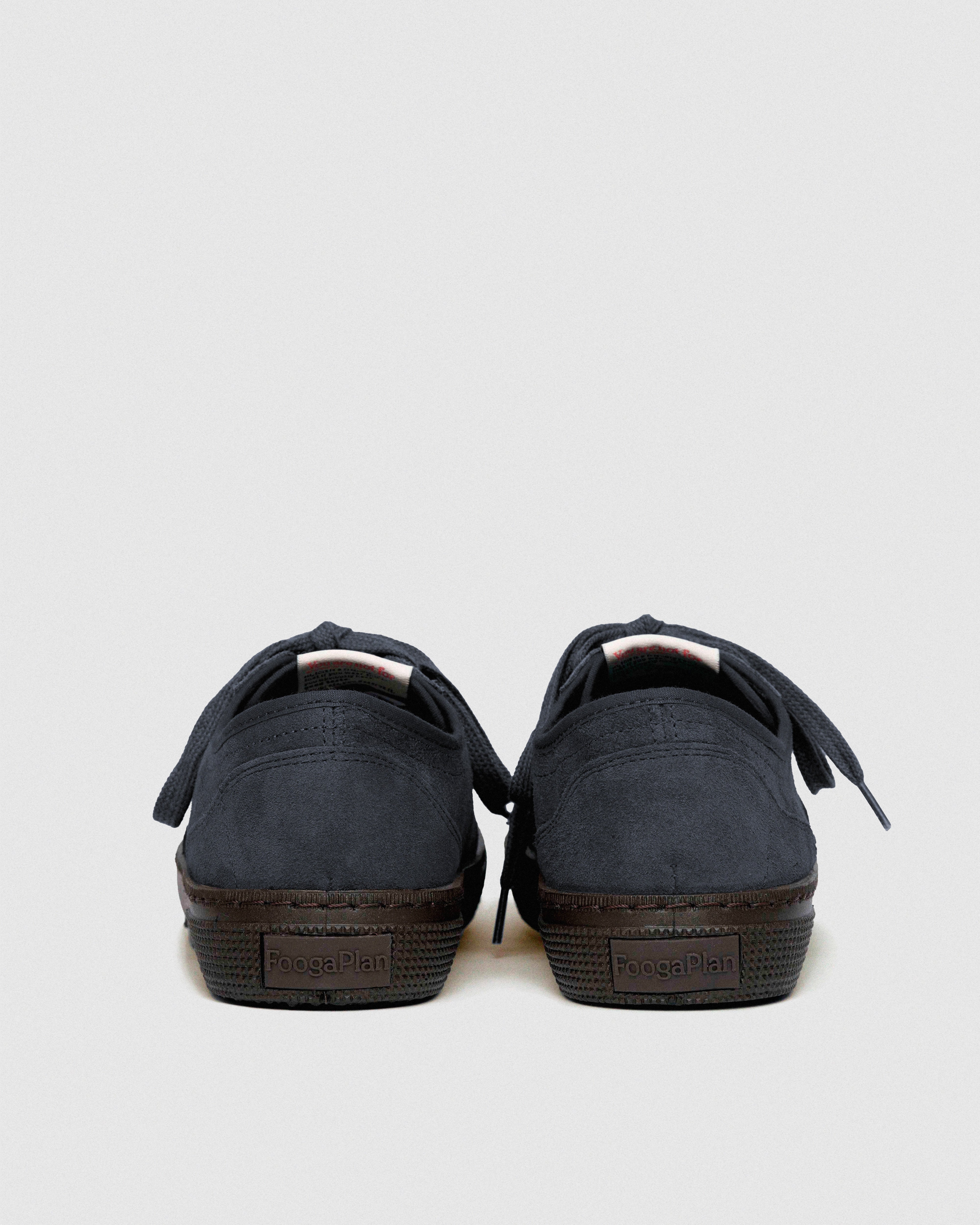 Zapatillas TROY Oxford navy vista trasera - detalle suela goma ultraligera y costuras artesanales