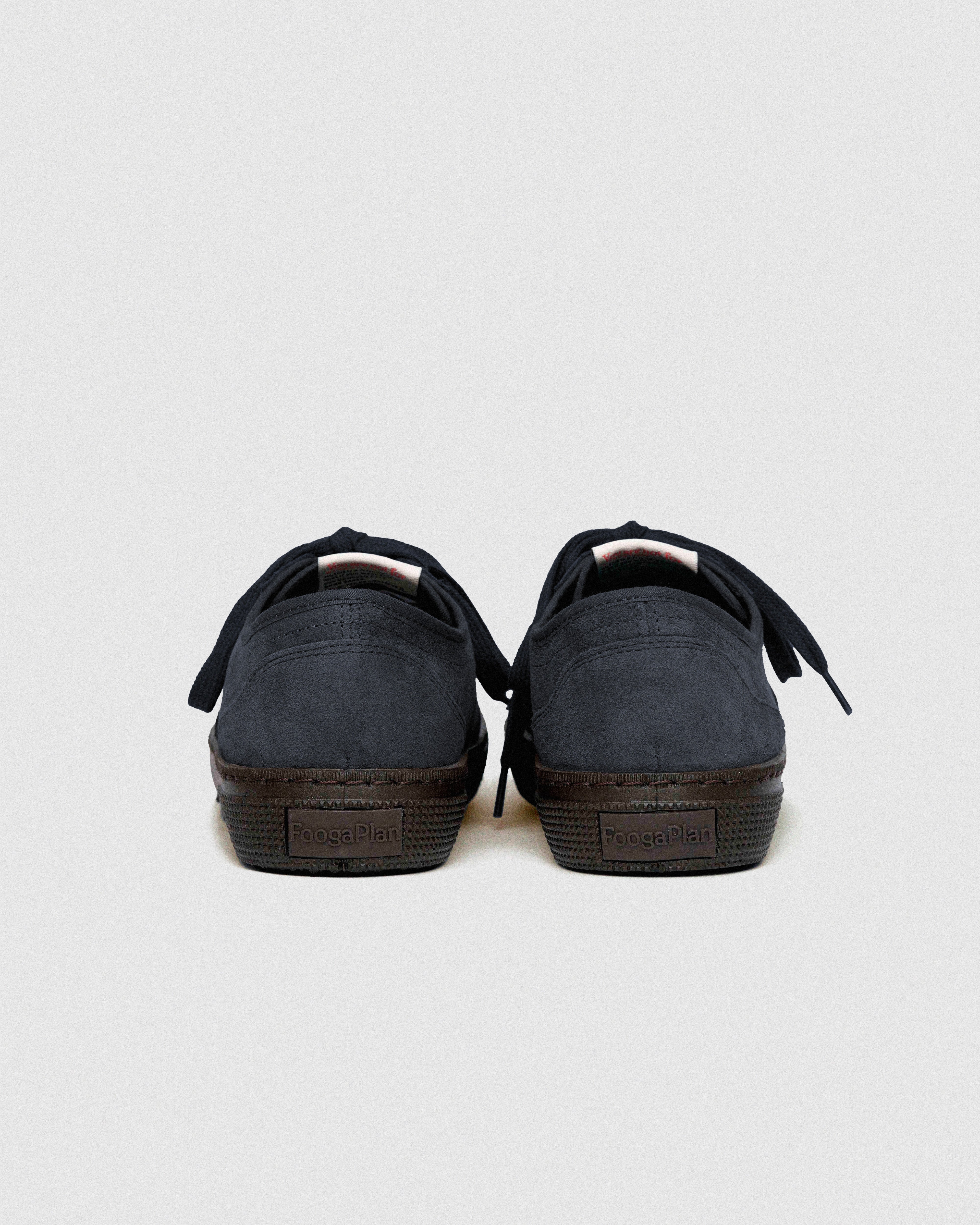 Zapatillas TROY Oxford navy vista trasera - detalle suela goma ultraligera y costuras artesanales