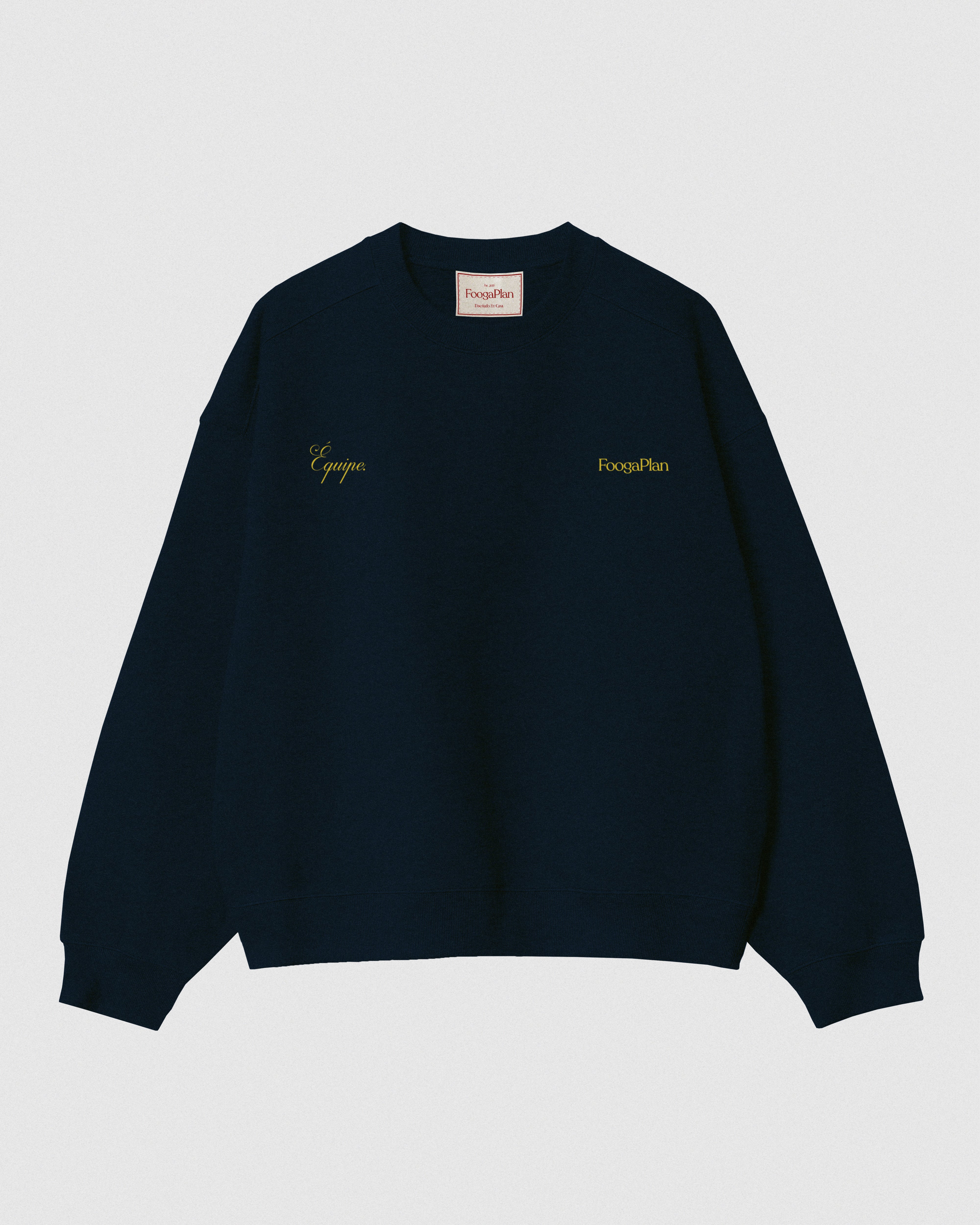 sudadera crewneck azul marino navy serigrafía algodón foogaplan unisex