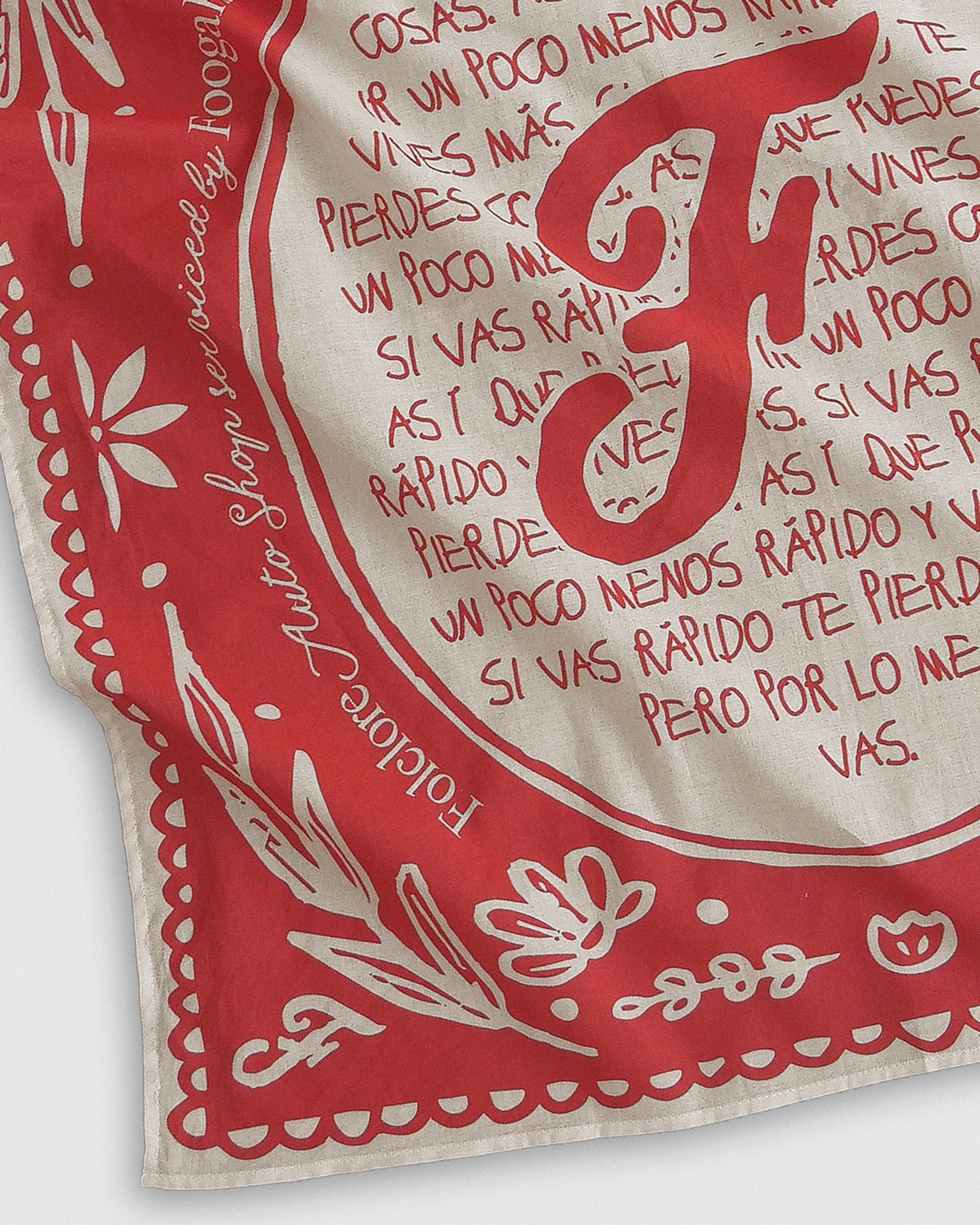 Bandana The Logo 100% algodón FoogaPlan x Folclore - vista detalle con print sublimado