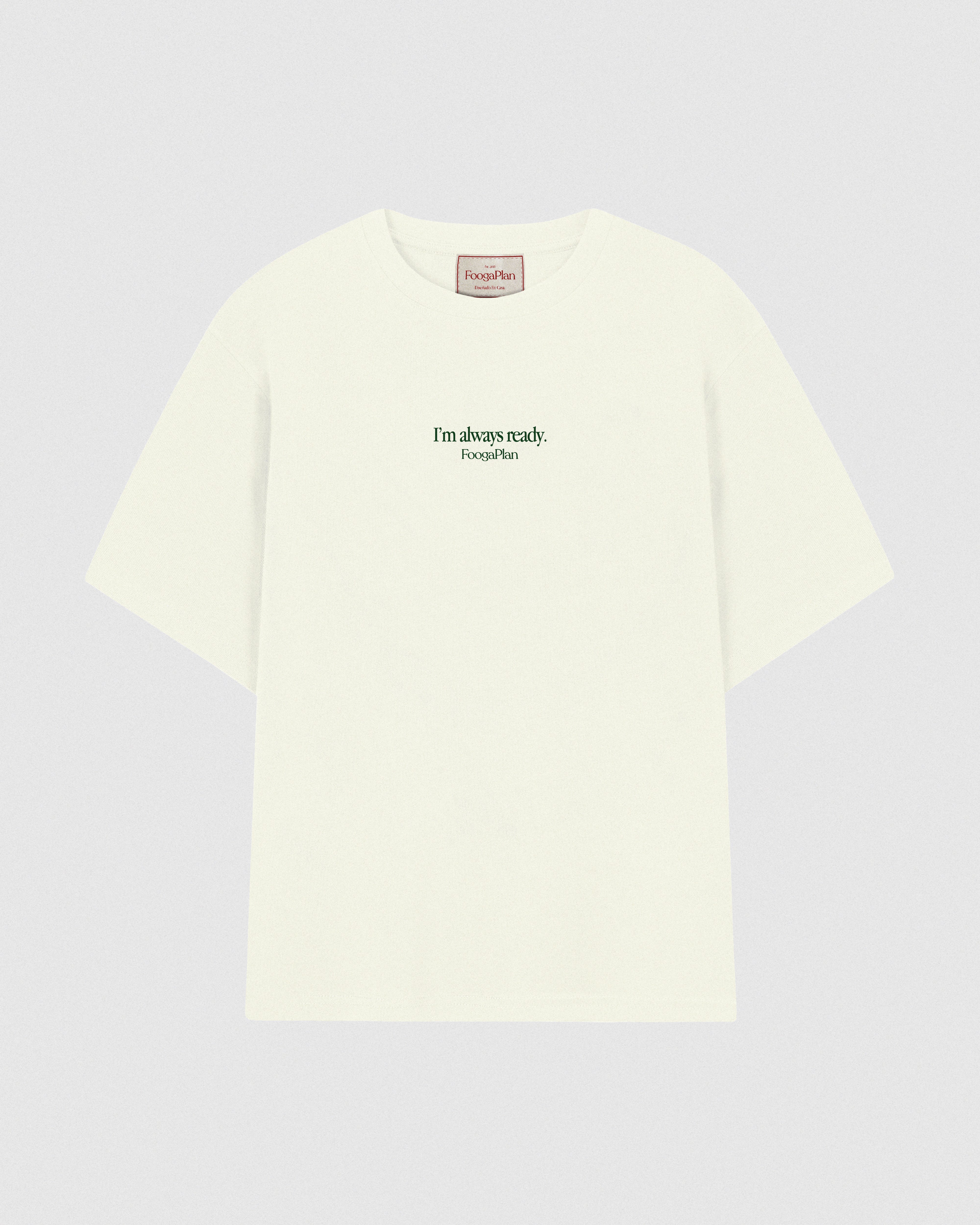 camiseta manga corta beige serigrafía algodón foogaplan unisex 