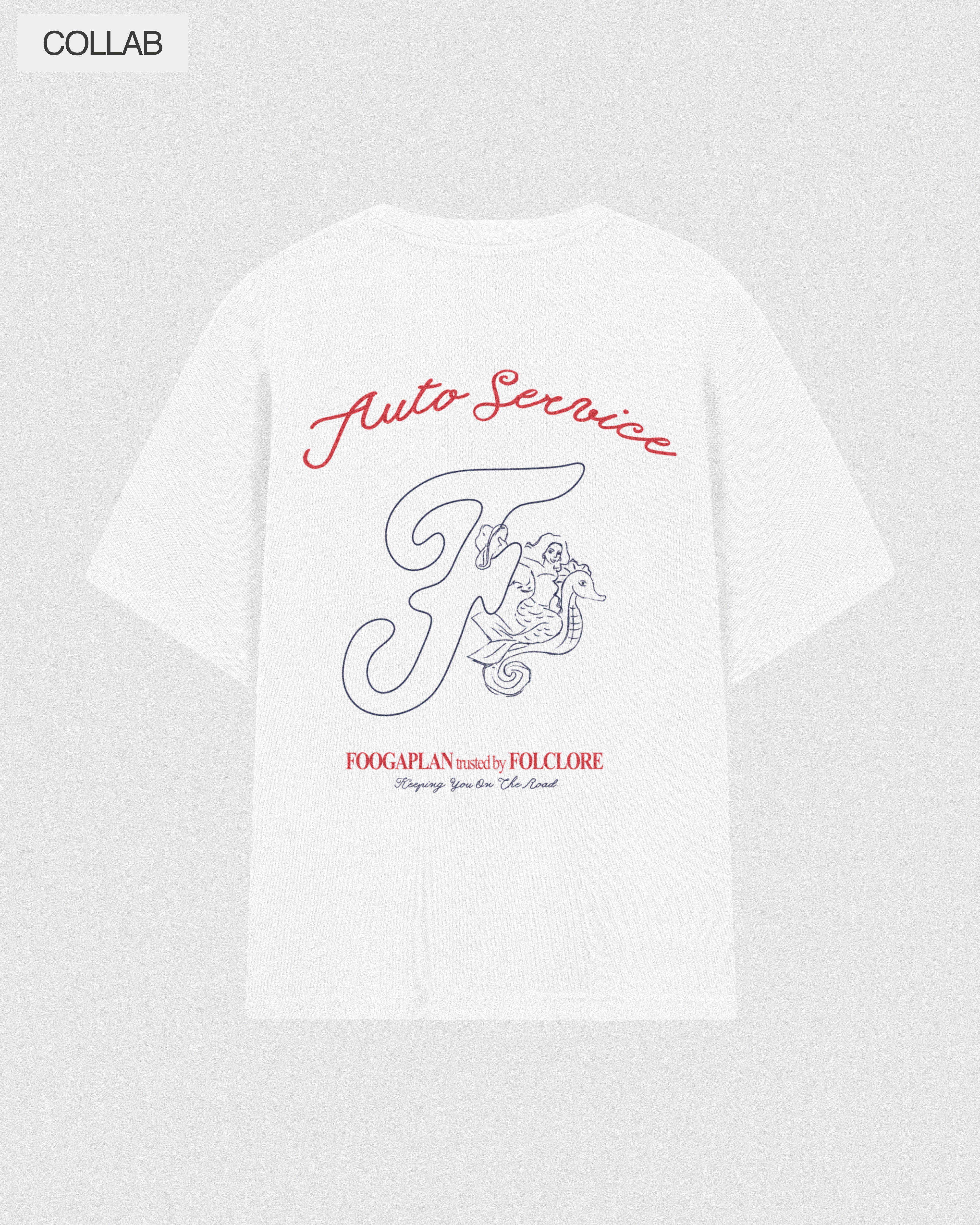 Camiseta Auto Shop blanco FoogaPlan x Folclore - Print vista trasera