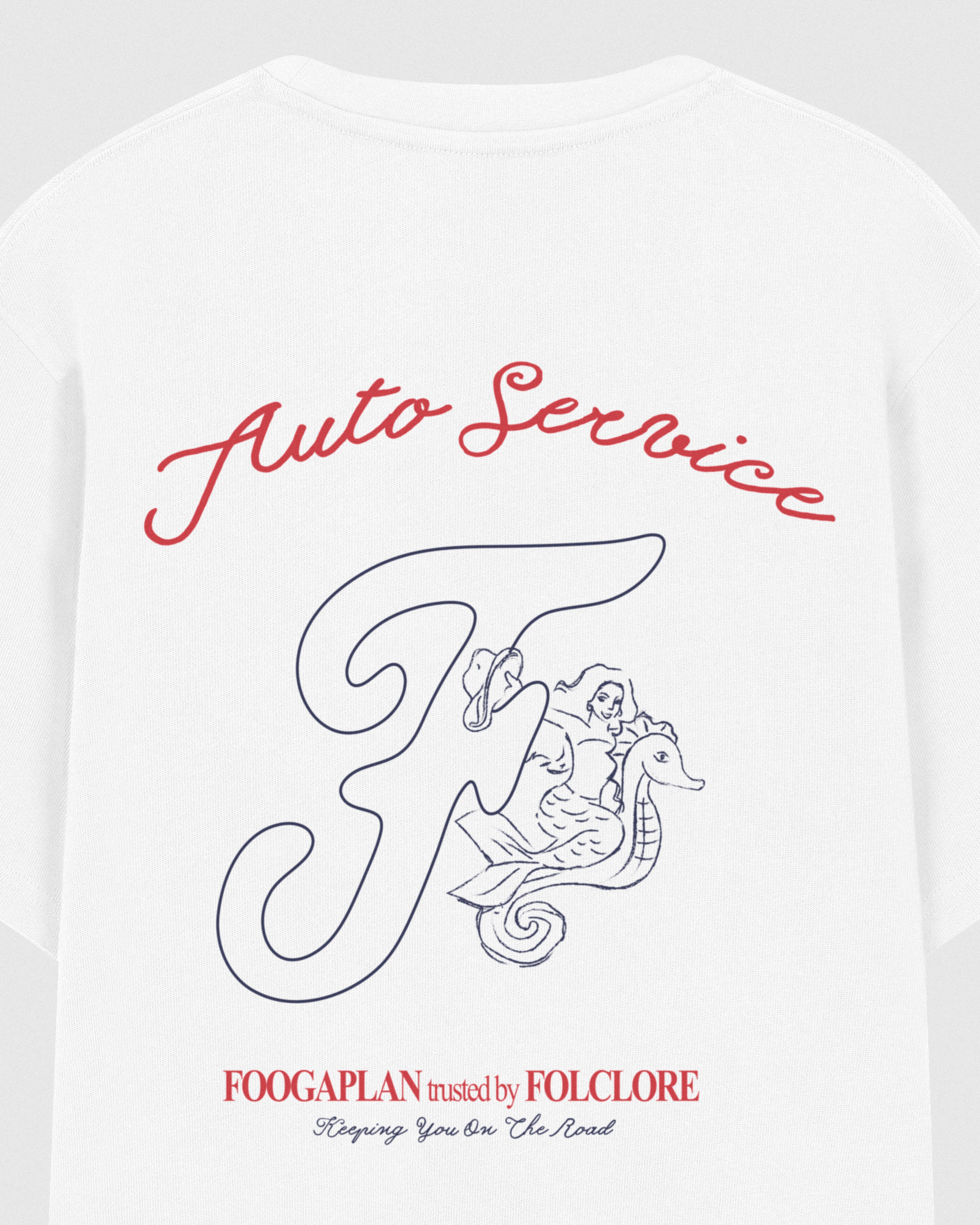 Camiseta Auto Shop blanco FoogaPlan x Folclore - Print vista detalle espalda