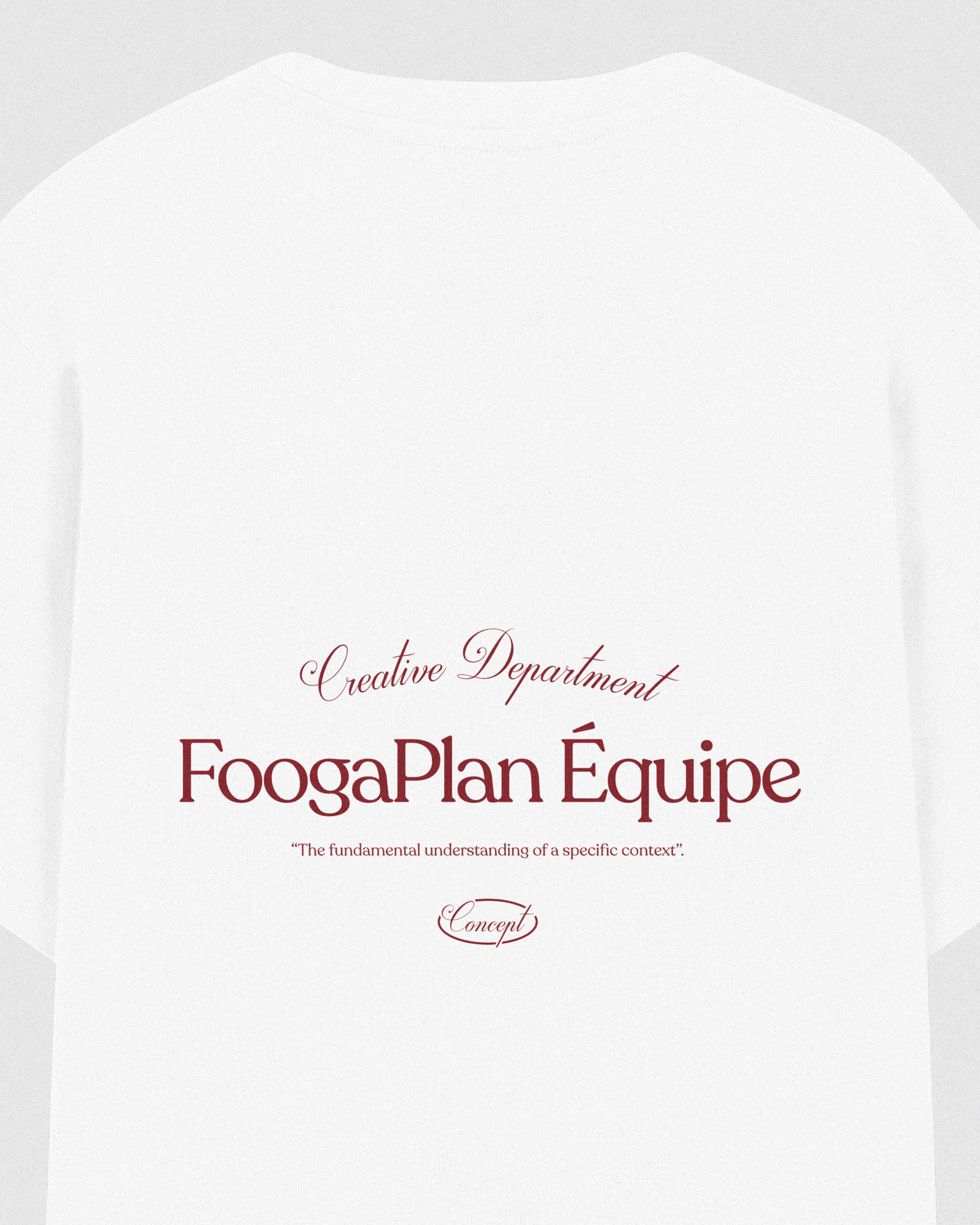 Detalle trasero camiseta Équipe Burdeos - estampado esto es un equipo gris rosa