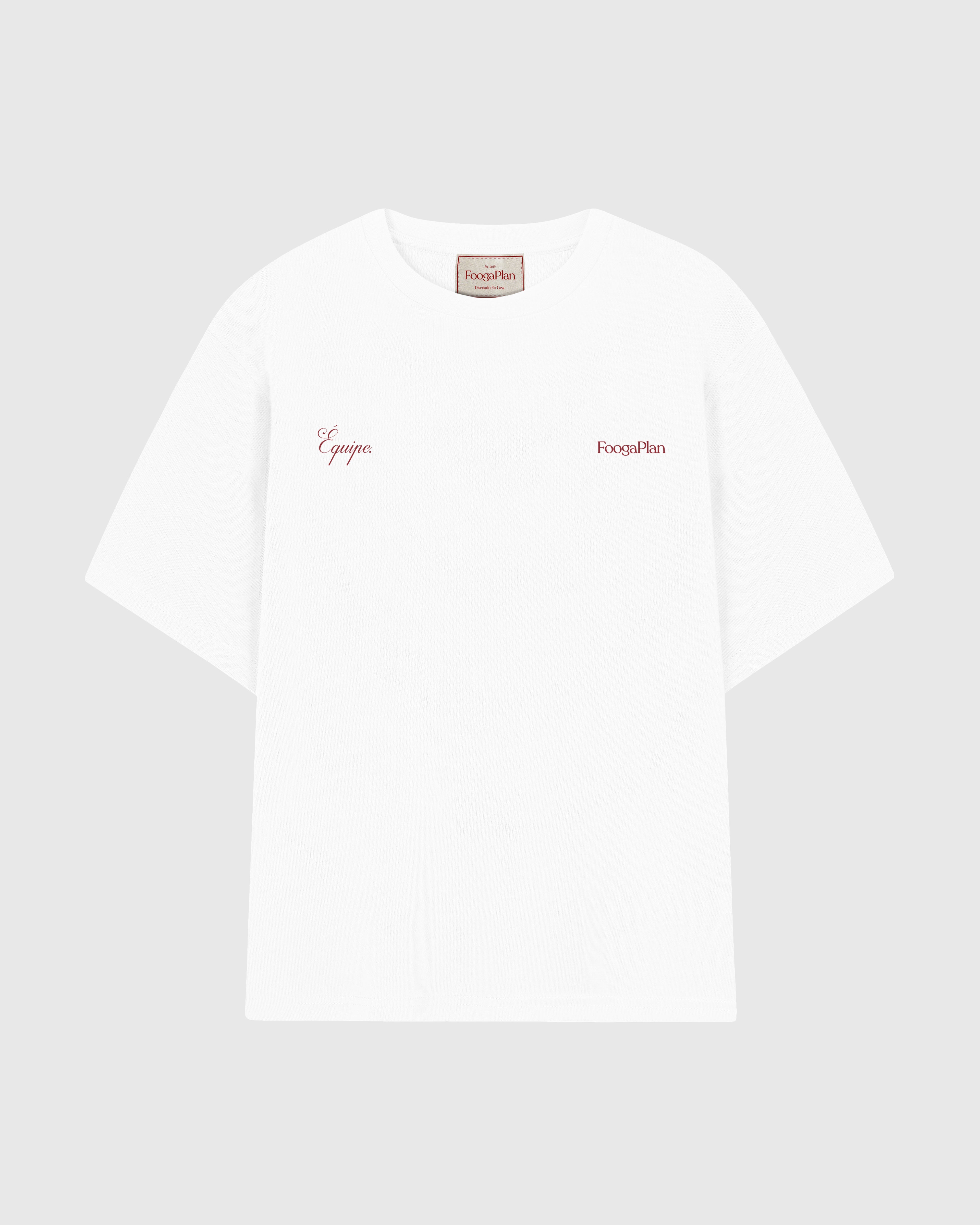 Camiseta Équipe Burdeos FoogaPlan - vista frontal relaxed fit algodón premium