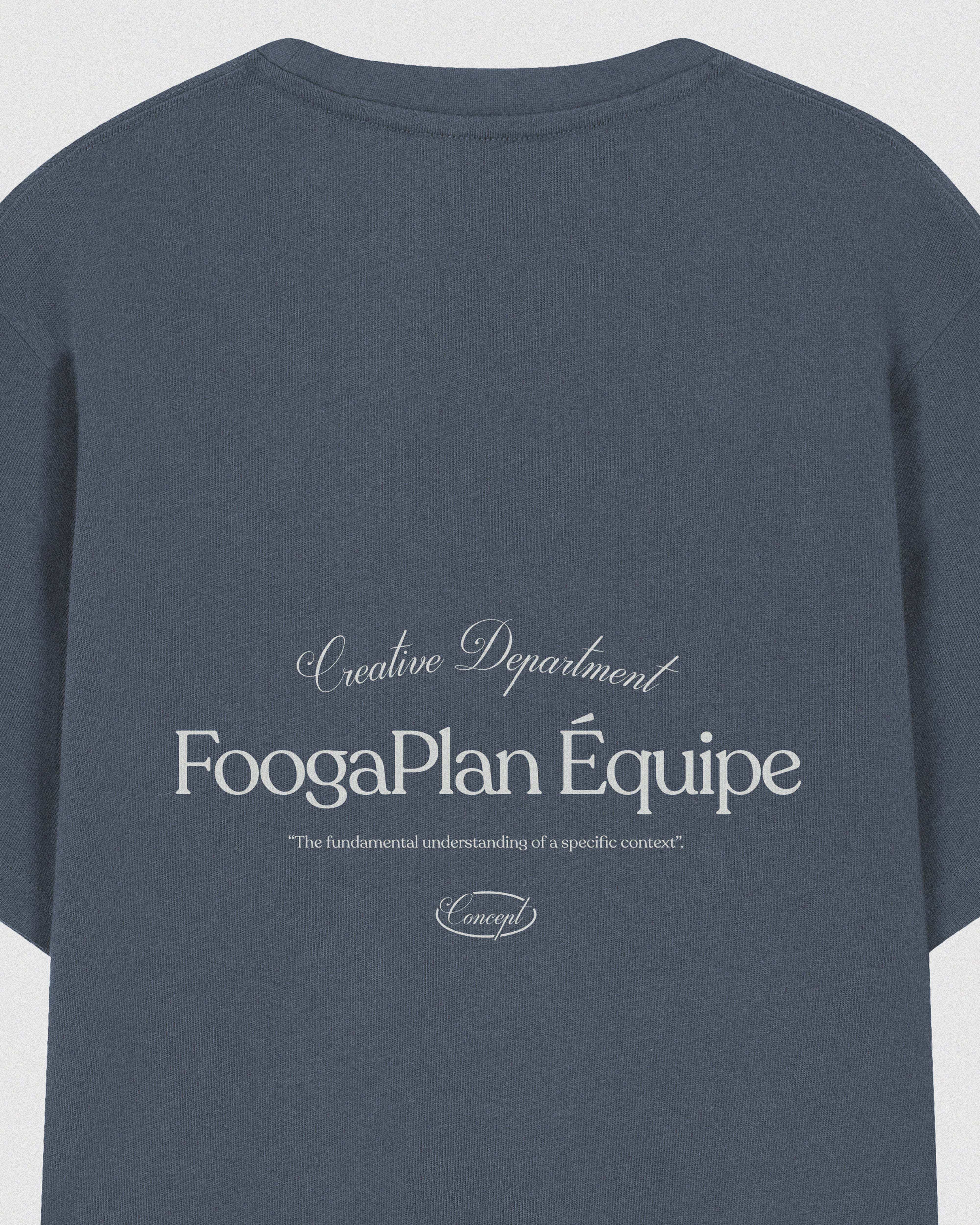Detalle serigrafía trasera camiseta Équipe FoogaPlan gris unisex