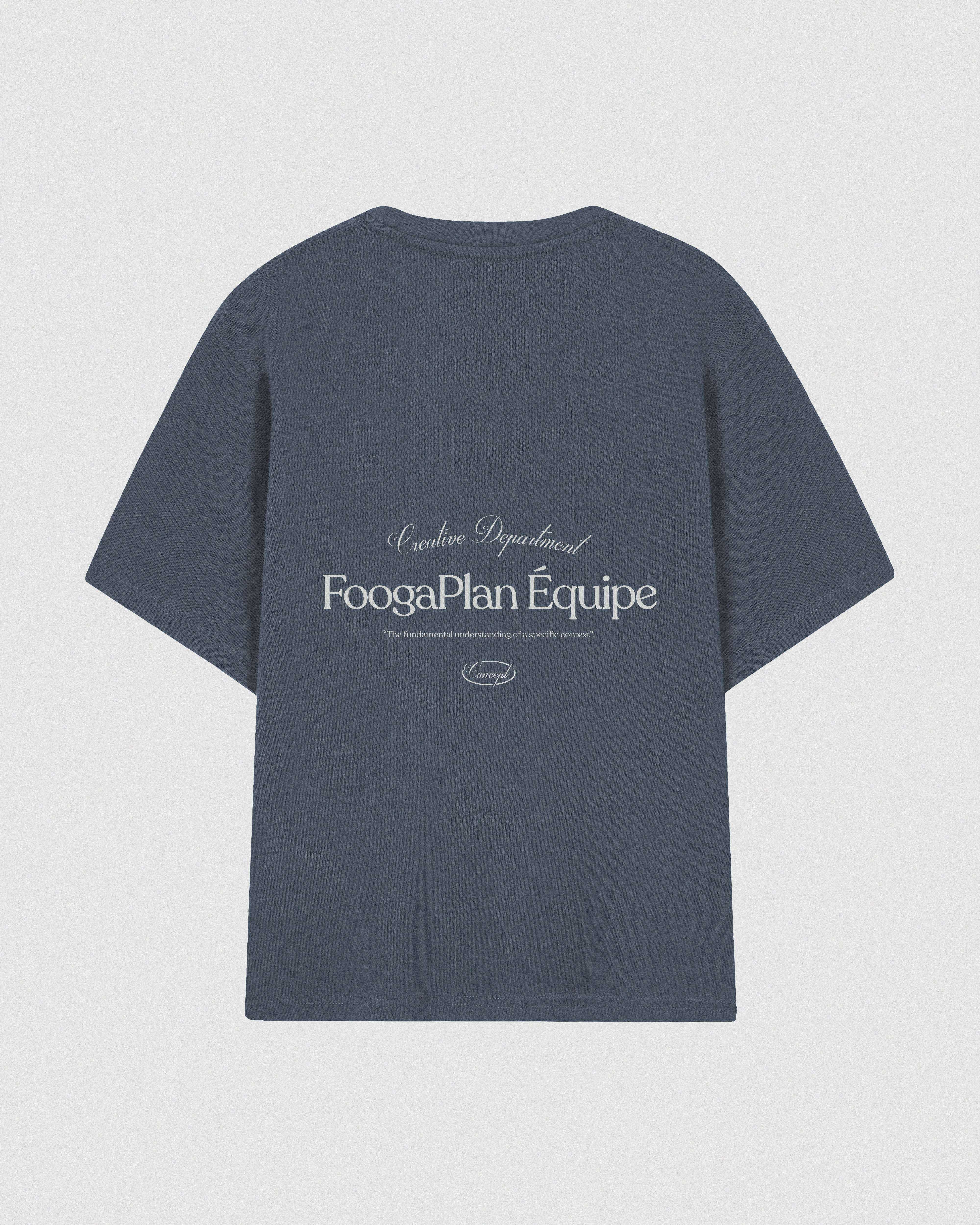 Camiseta Équipe FoogaPlan gris trasera 100% algodón corte relajado