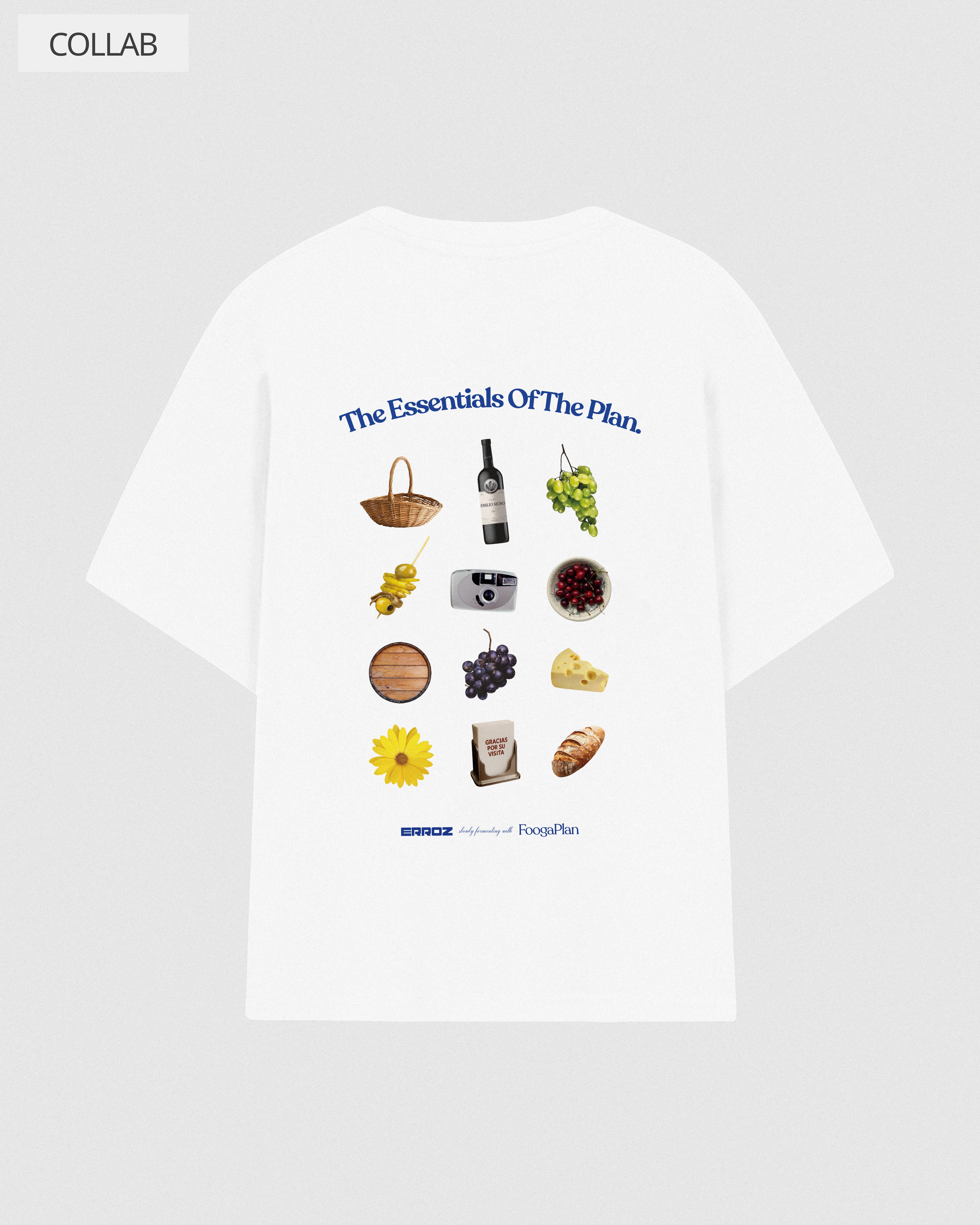 Camiseta The Essentials FoogaPlan x Pablo Erroz x Emilio Moro - vista frontal starter pack vino
